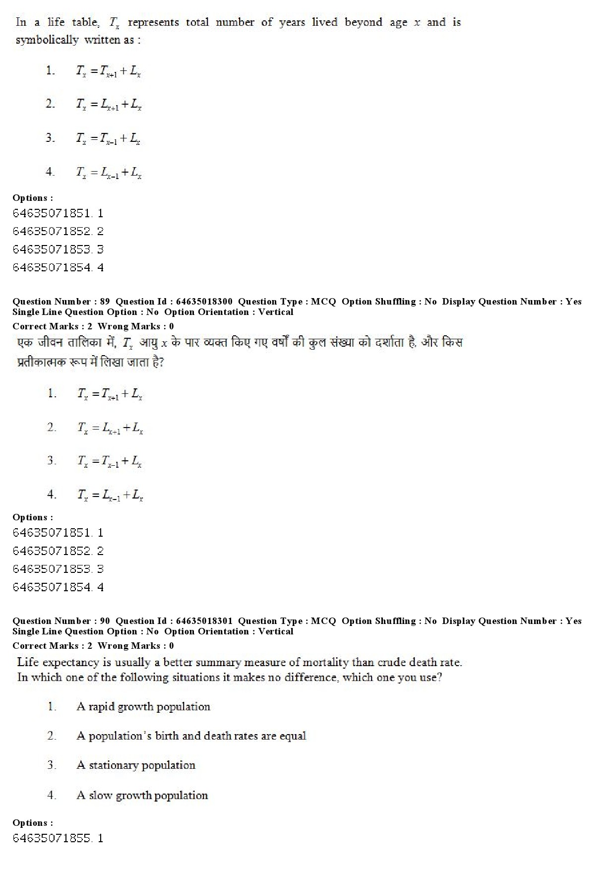 UGC NET Population Studies Question Paper June 2019 75