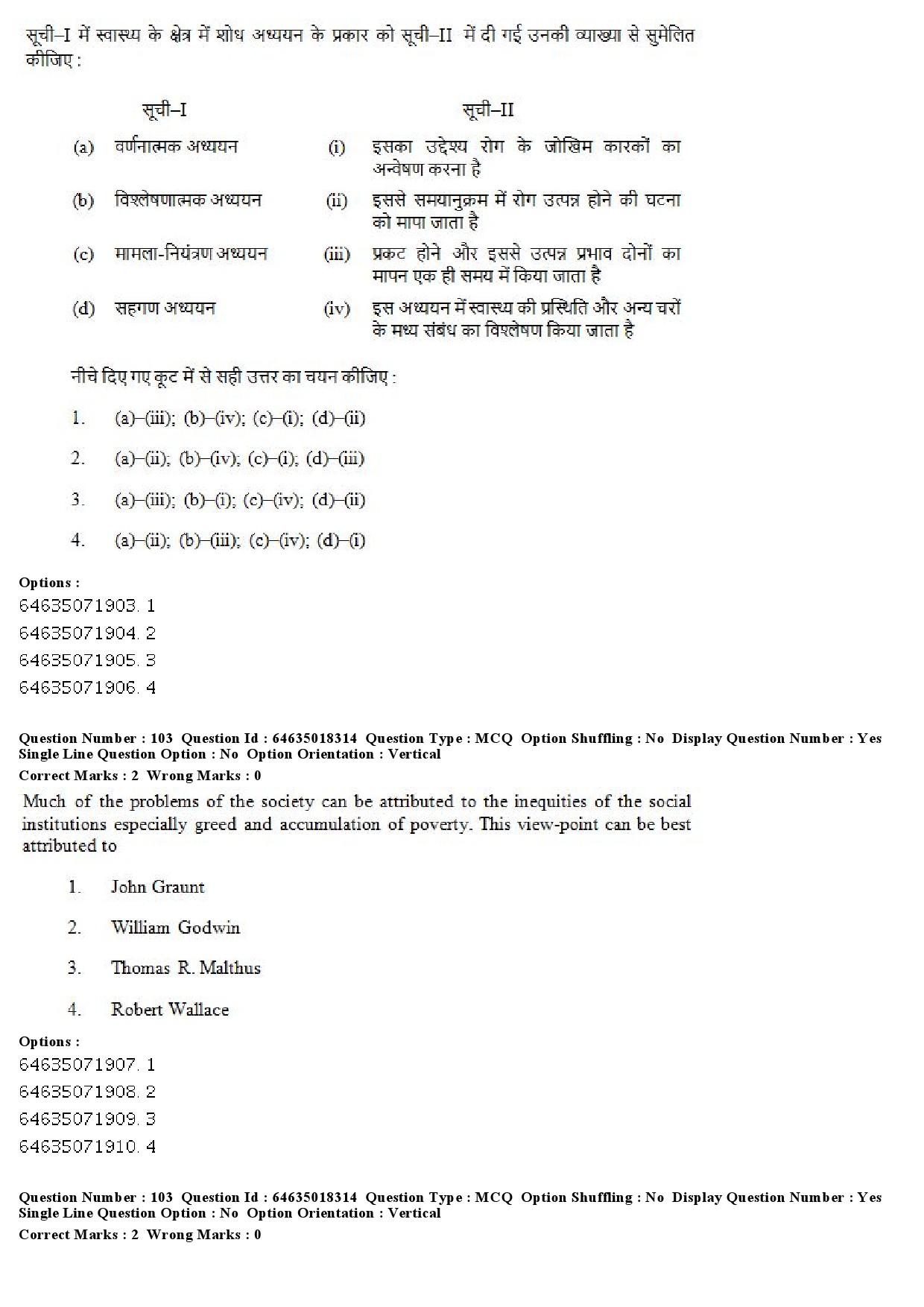 UGC NET Population Studies Question Paper June 2019 88