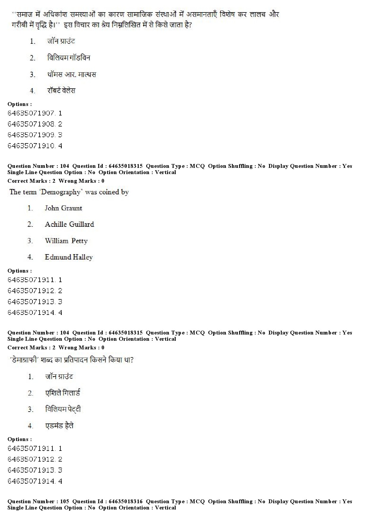 UGC NET Population Studies Question Paper June 2019 89