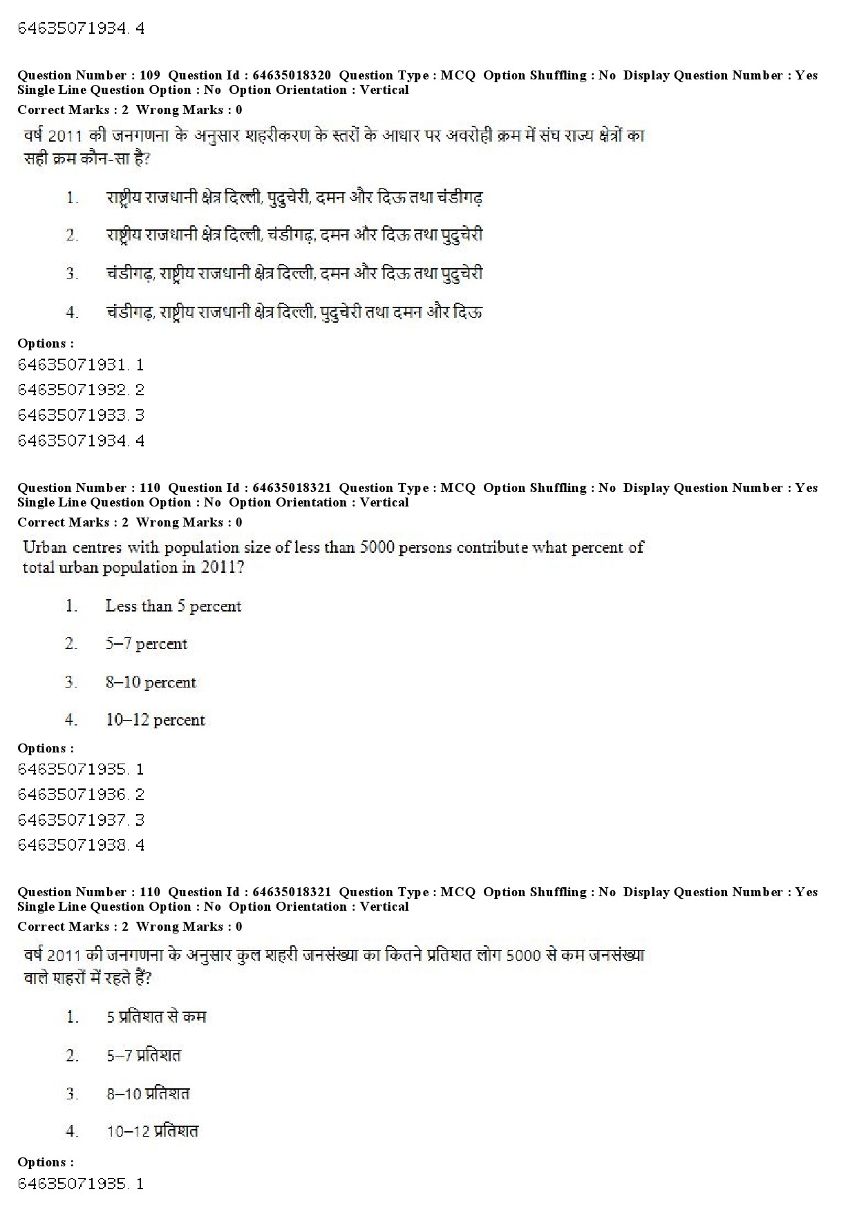 UGC NET Population Studies Question Paper June 2019 93