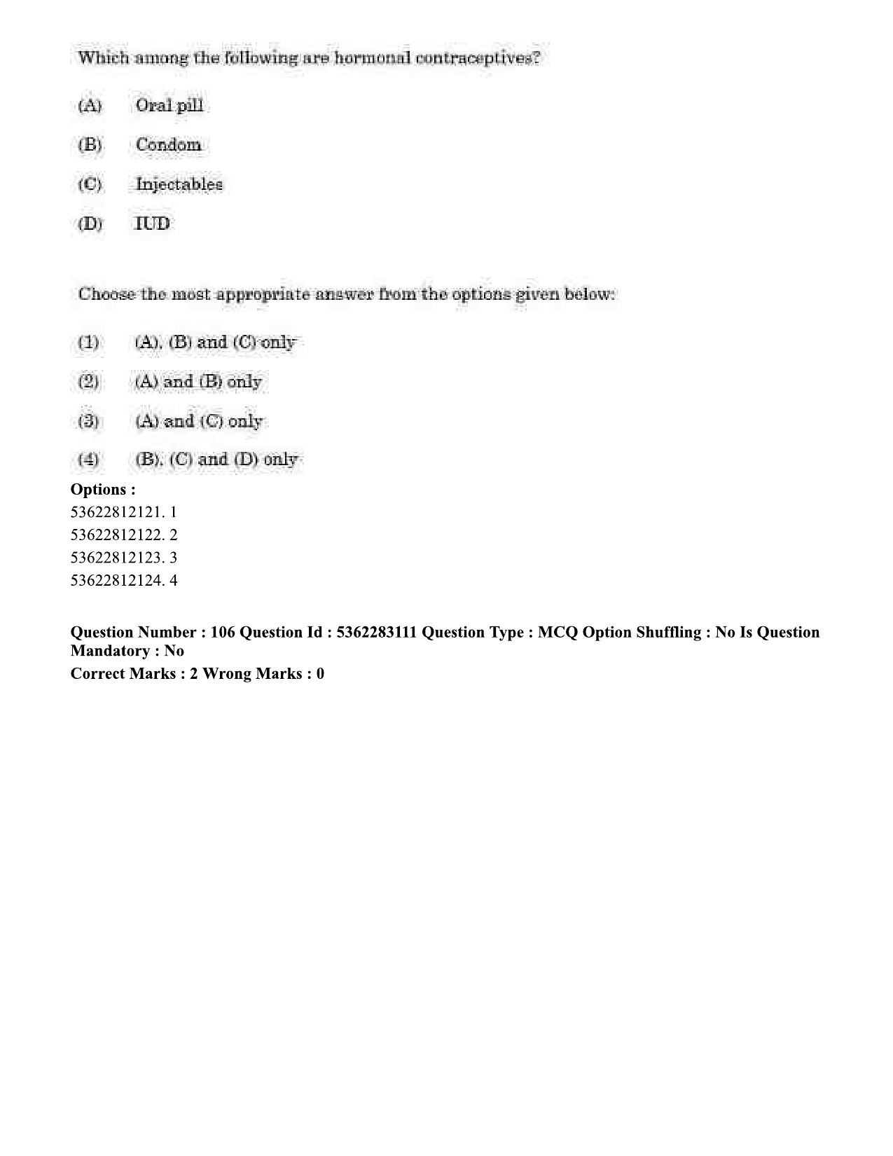 UGC NET Population Studies Question Paper September 2020 100