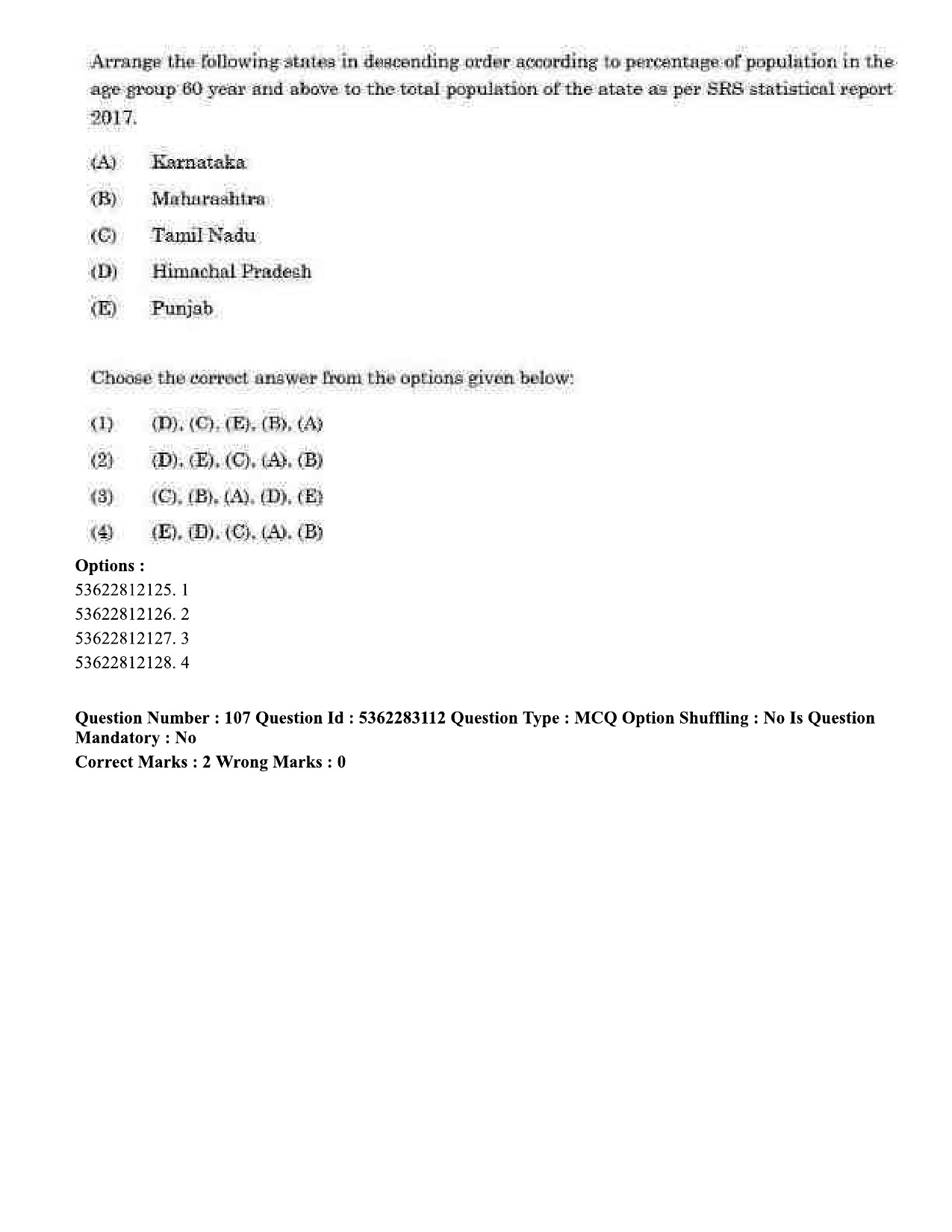 UGC NET Population Studies Question Paper September 2020 102