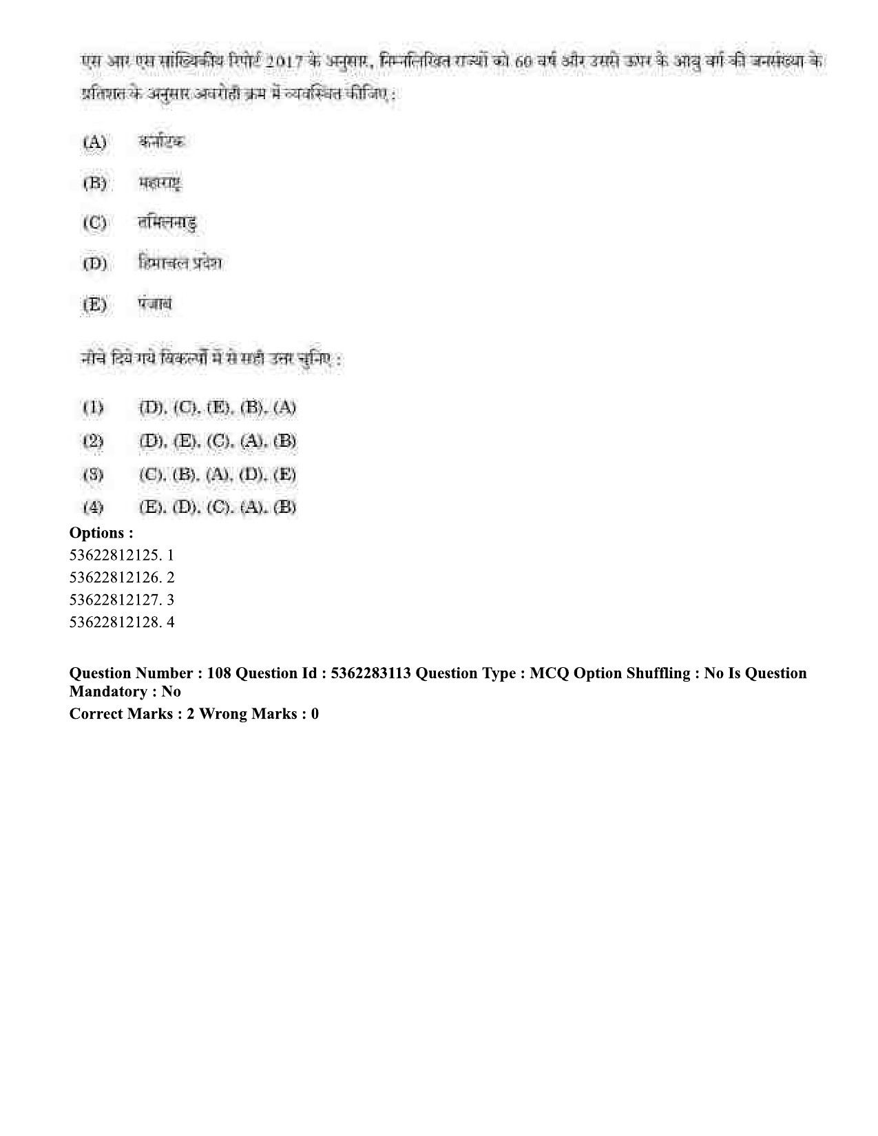 UGC NET Population Studies Question Paper September 2020 103