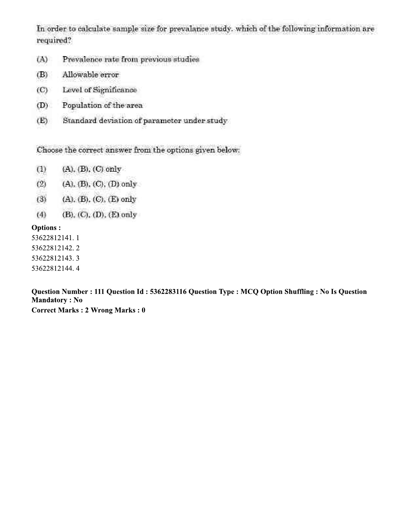 UGC NET Population Studies Question Paper September 2020 110