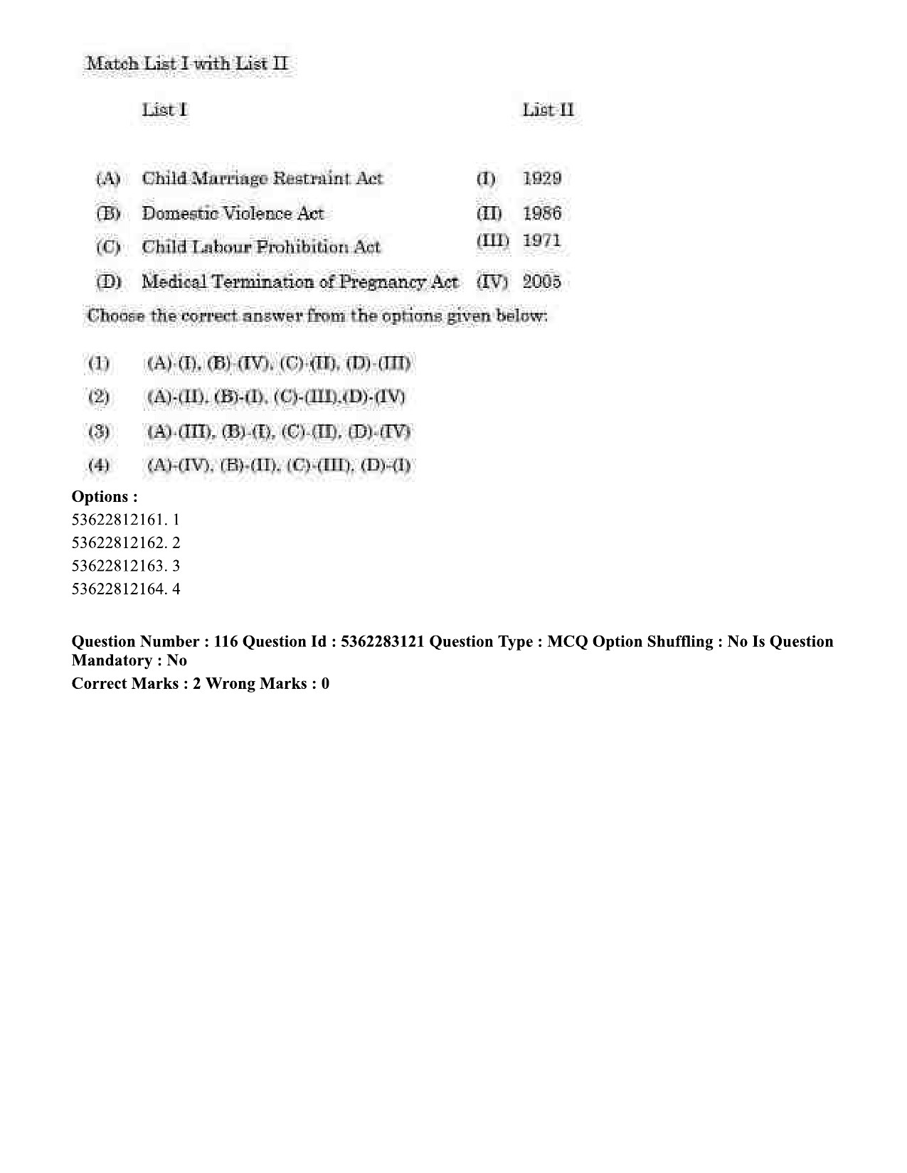 UGC NET Population Studies Question Paper September 2020 120