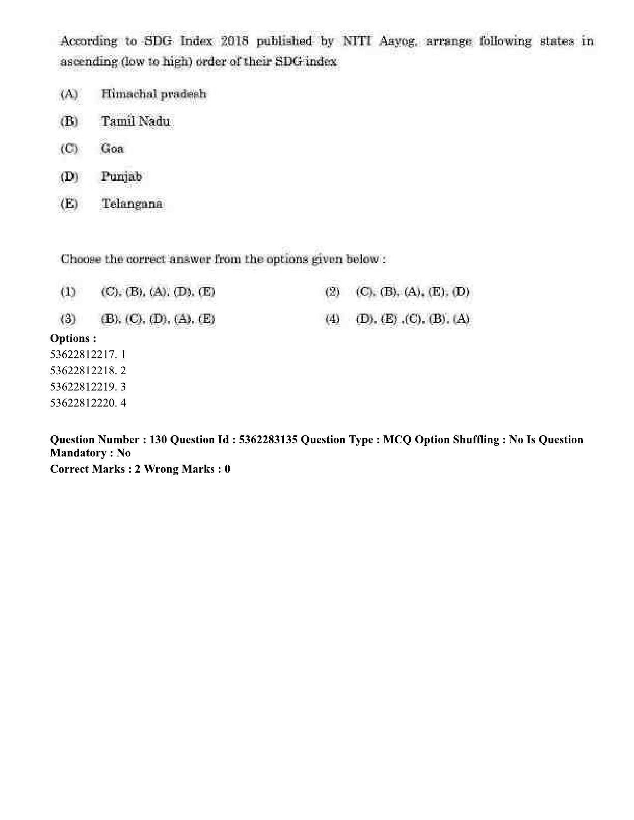 UGC NET Population Studies Question Paper September 2020 142