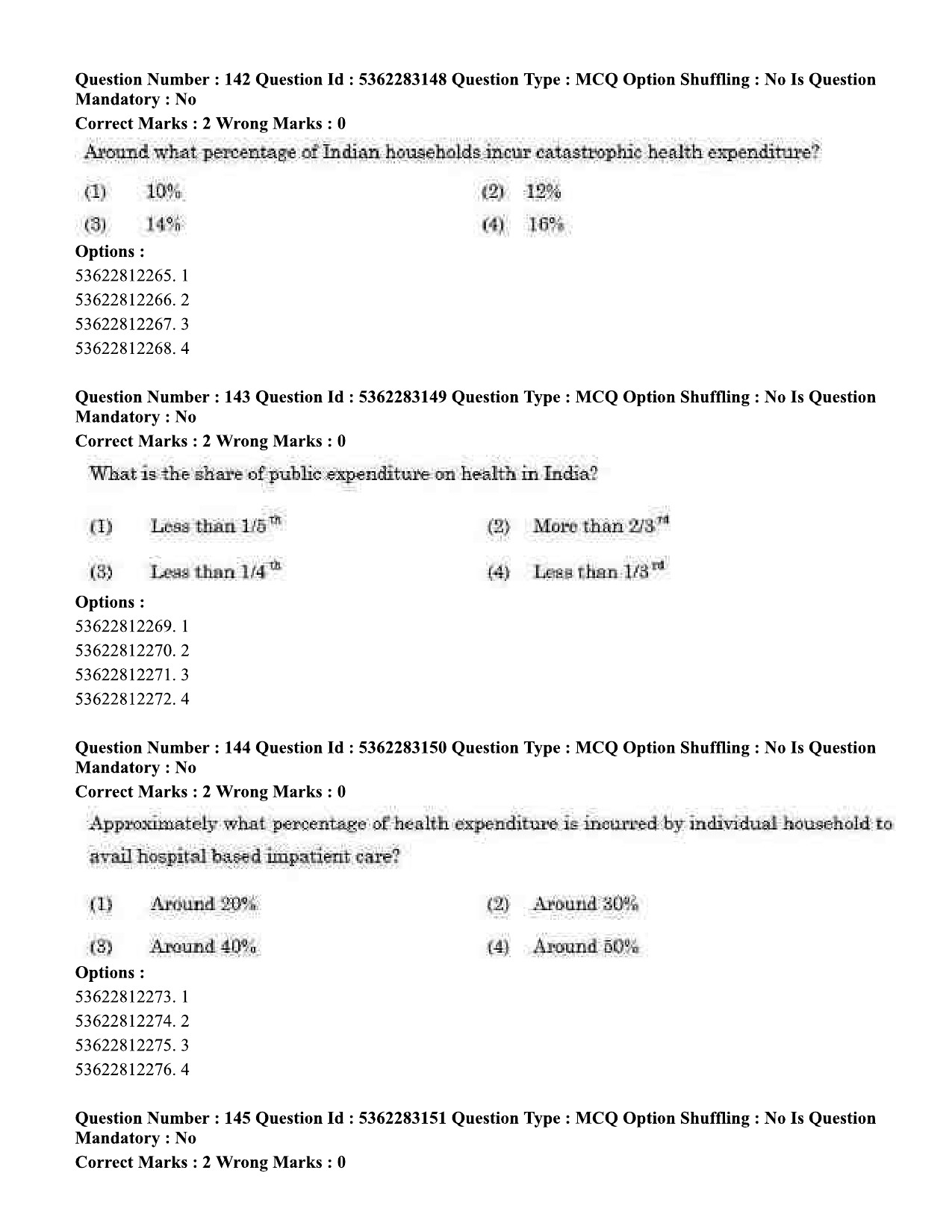 UGC NET Population Studies Question Paper September 2020 161