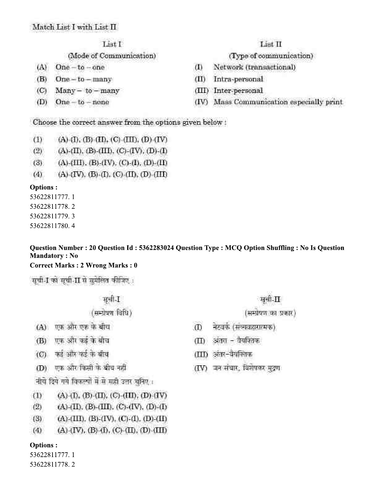 UGC NET Population Studies Question Paper September 2020 22