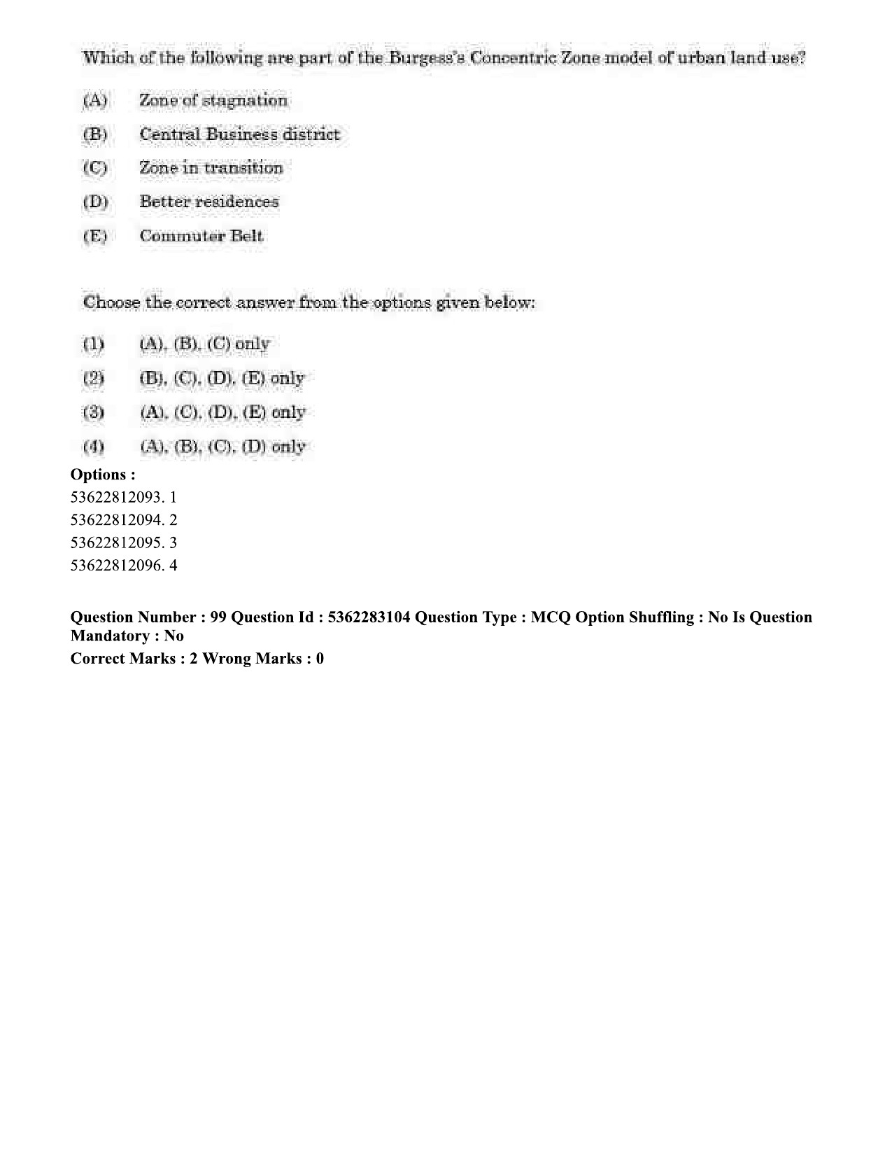 UGC NET Population Studies Question Paper September 2020 86