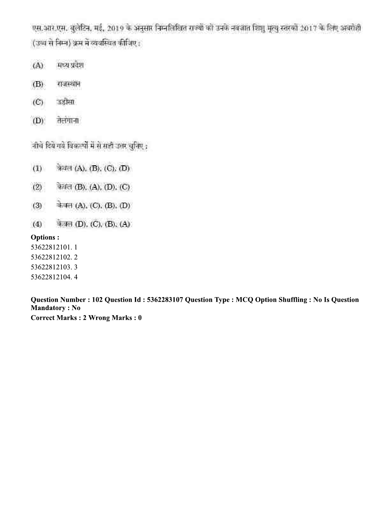 UGC NET Population Studies Question Paper September 2020 91