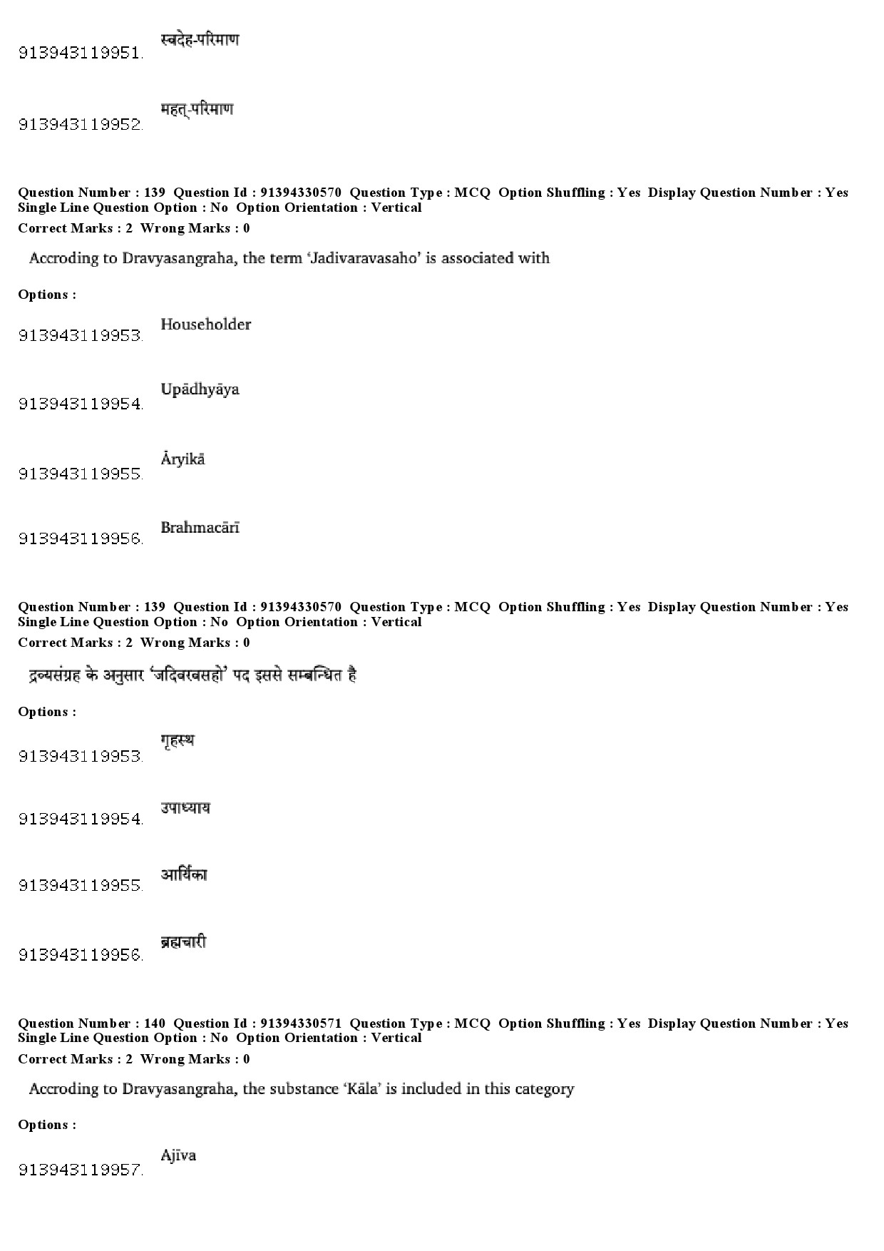 UGC NET Prakrit Question Paper December 2018 110