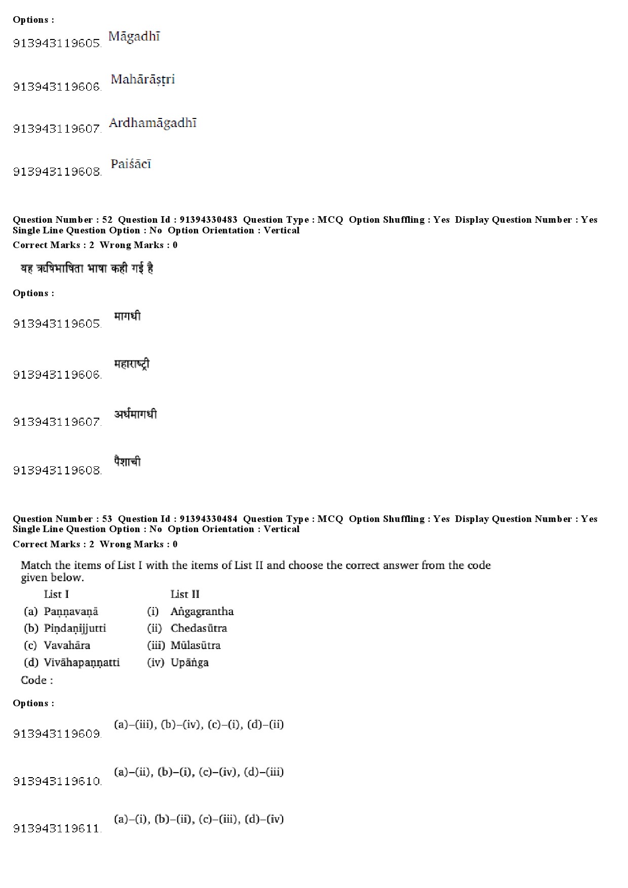 UGC NET Prakrit Question Paper December 2018 48