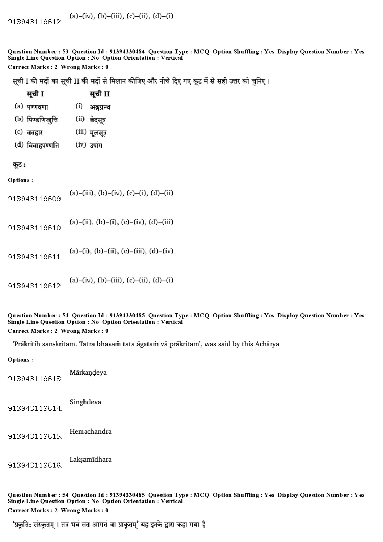 UGC NET Prakrit Question Paper December 2018 49