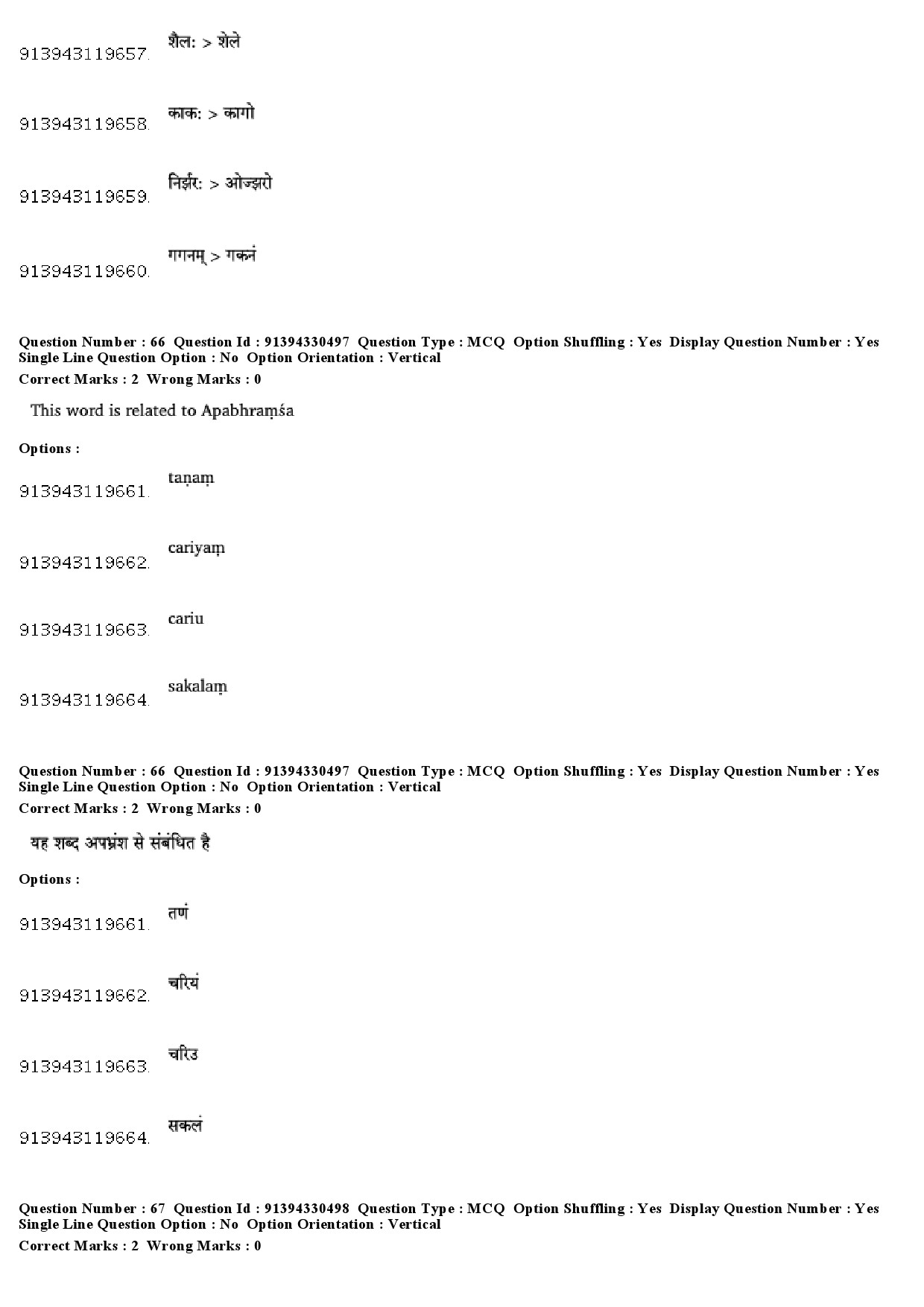 UGC NET Prakrit Question Paper December 2018 58