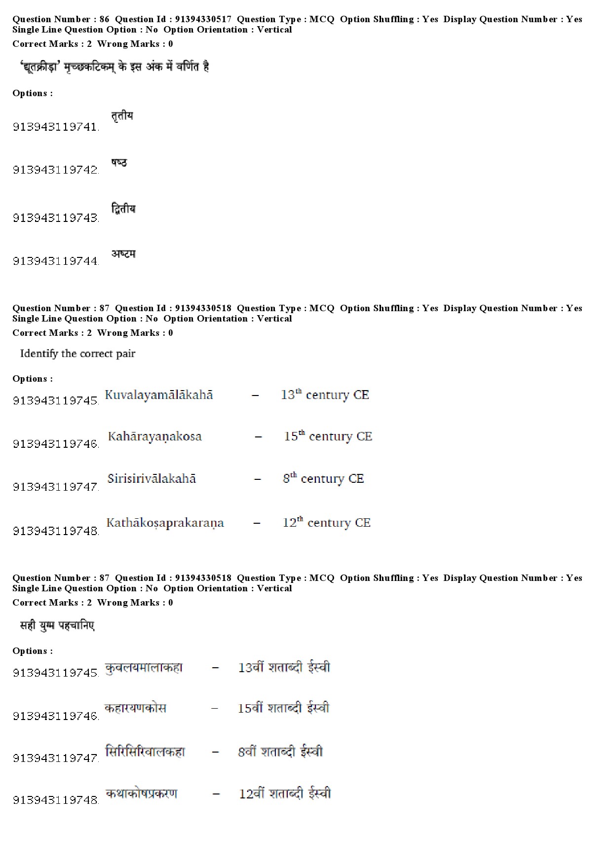 UGC NET Prakrit Question Paper December 2018 73