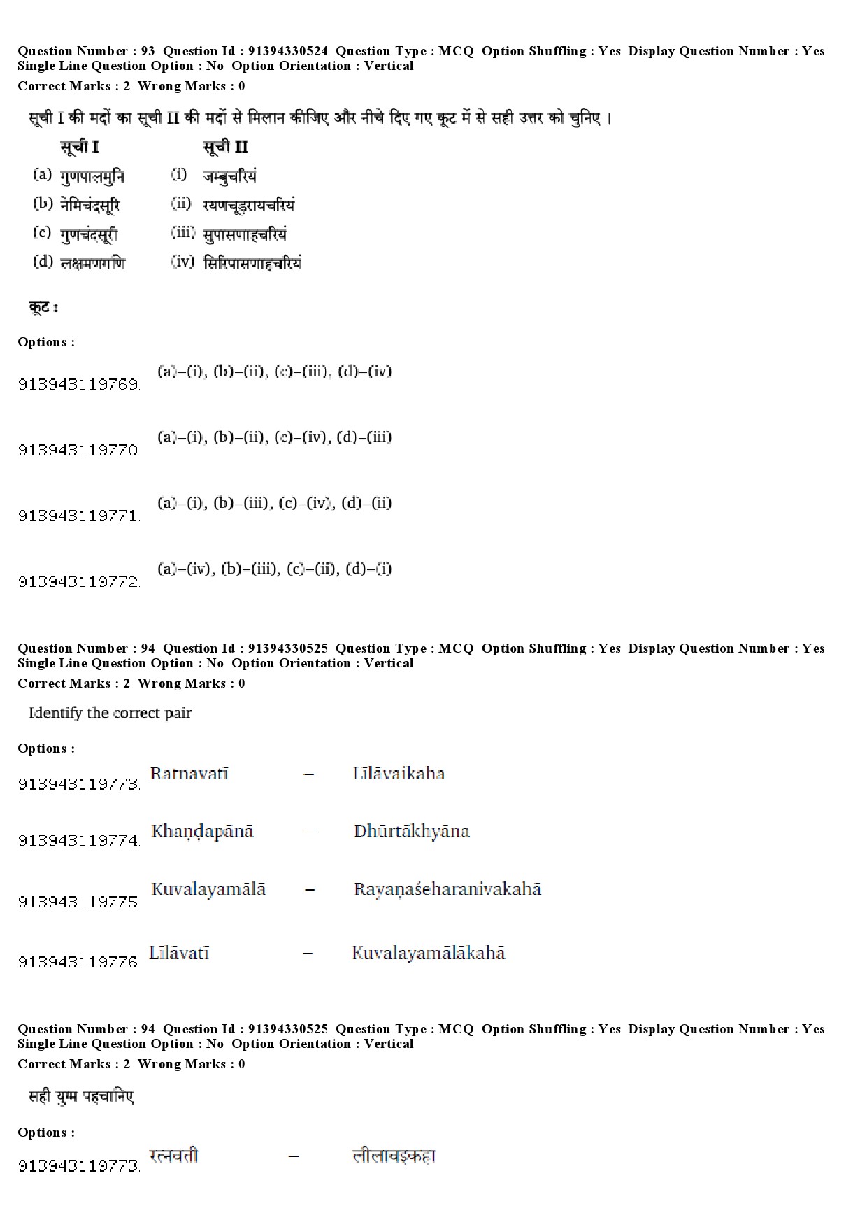 UGC NET Prakrit Question Paper December 2018 78