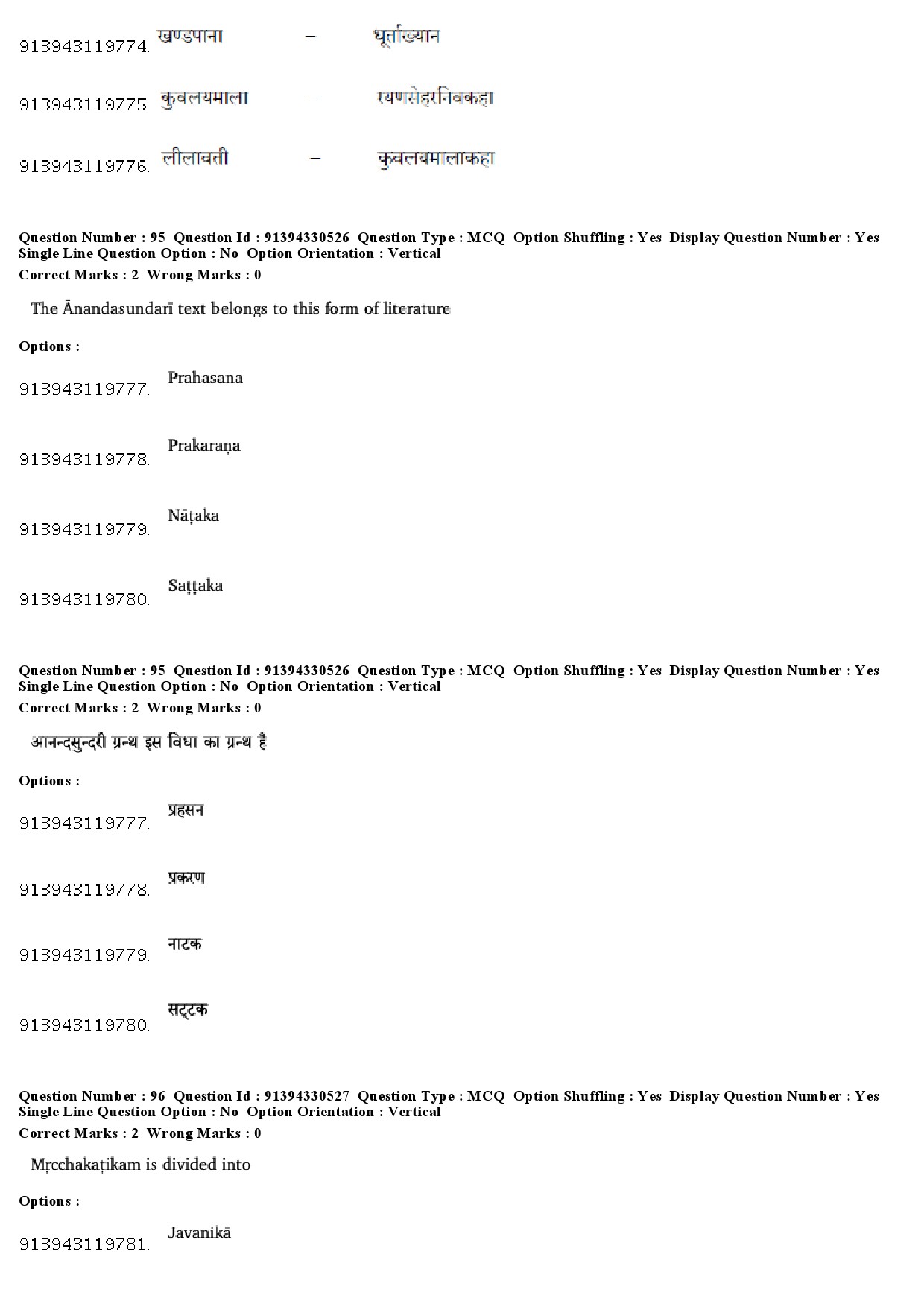 UGC NET Prakrit Question Paper December 2018 79