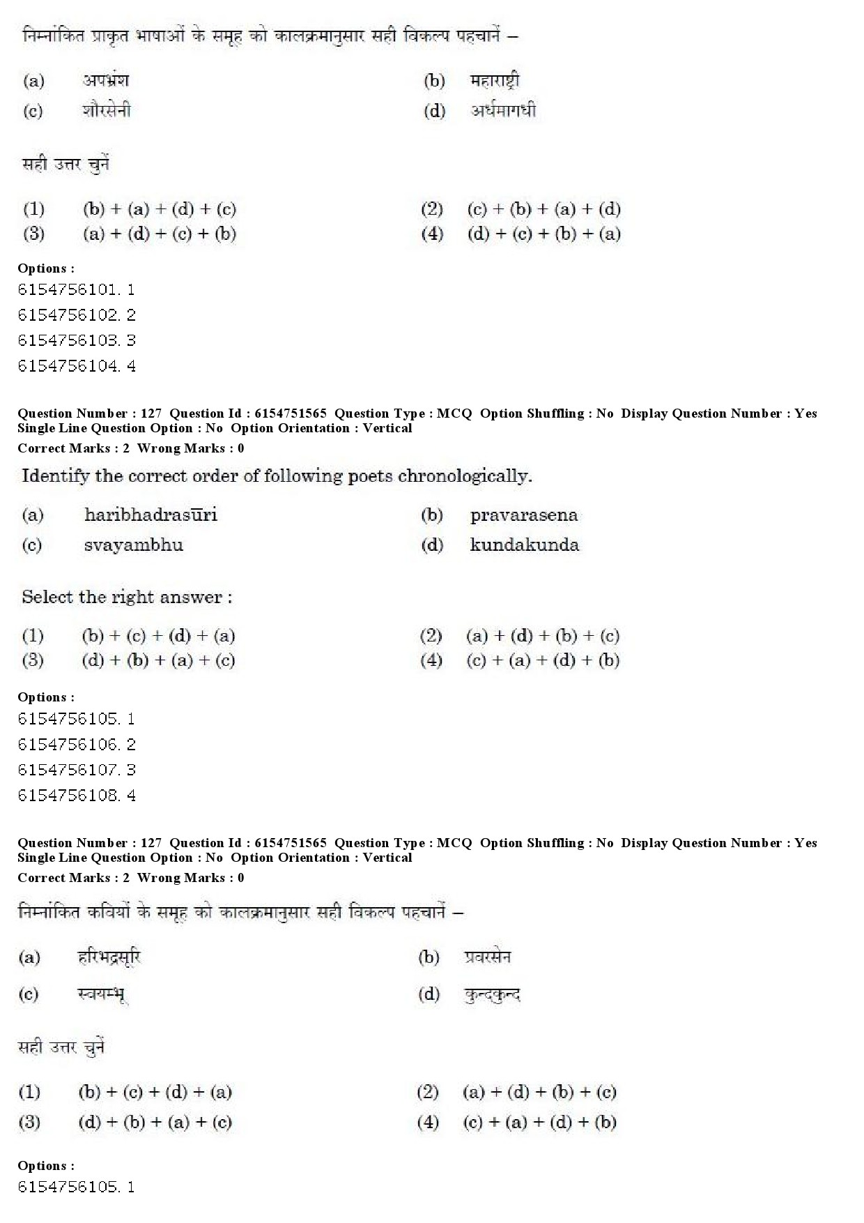 UGC NET Prakrit Question Paper December 2019 110