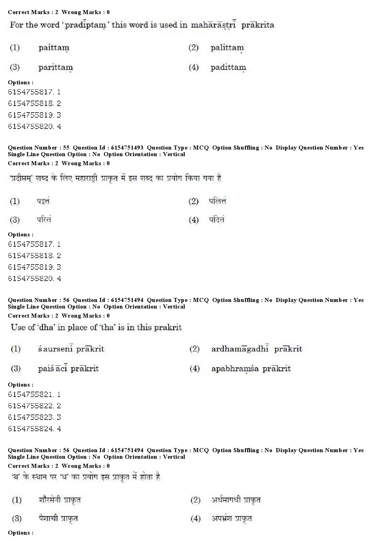 UGC NET Prakrit Question Paper December 2019 46