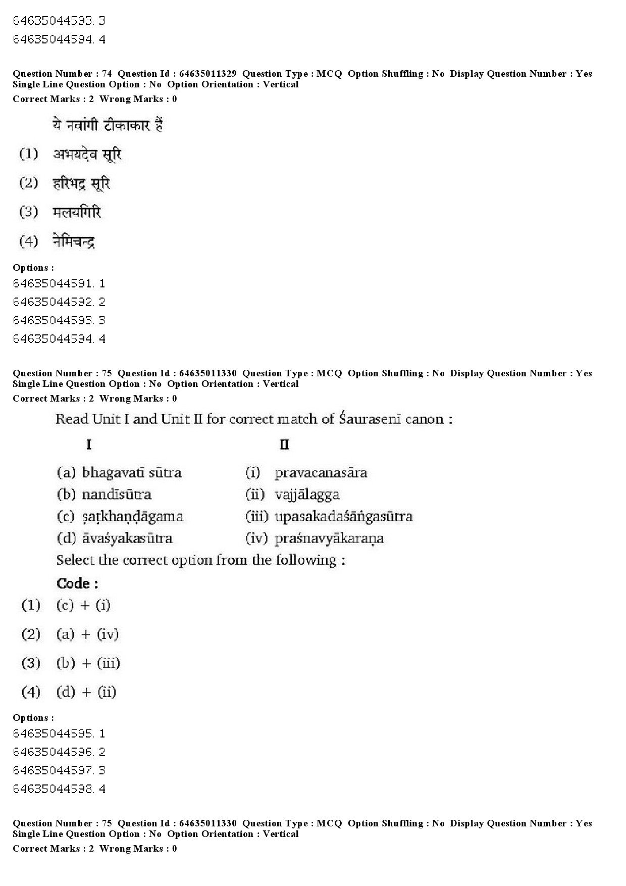 UGC NET Prakrit Question Paper June 2019 51