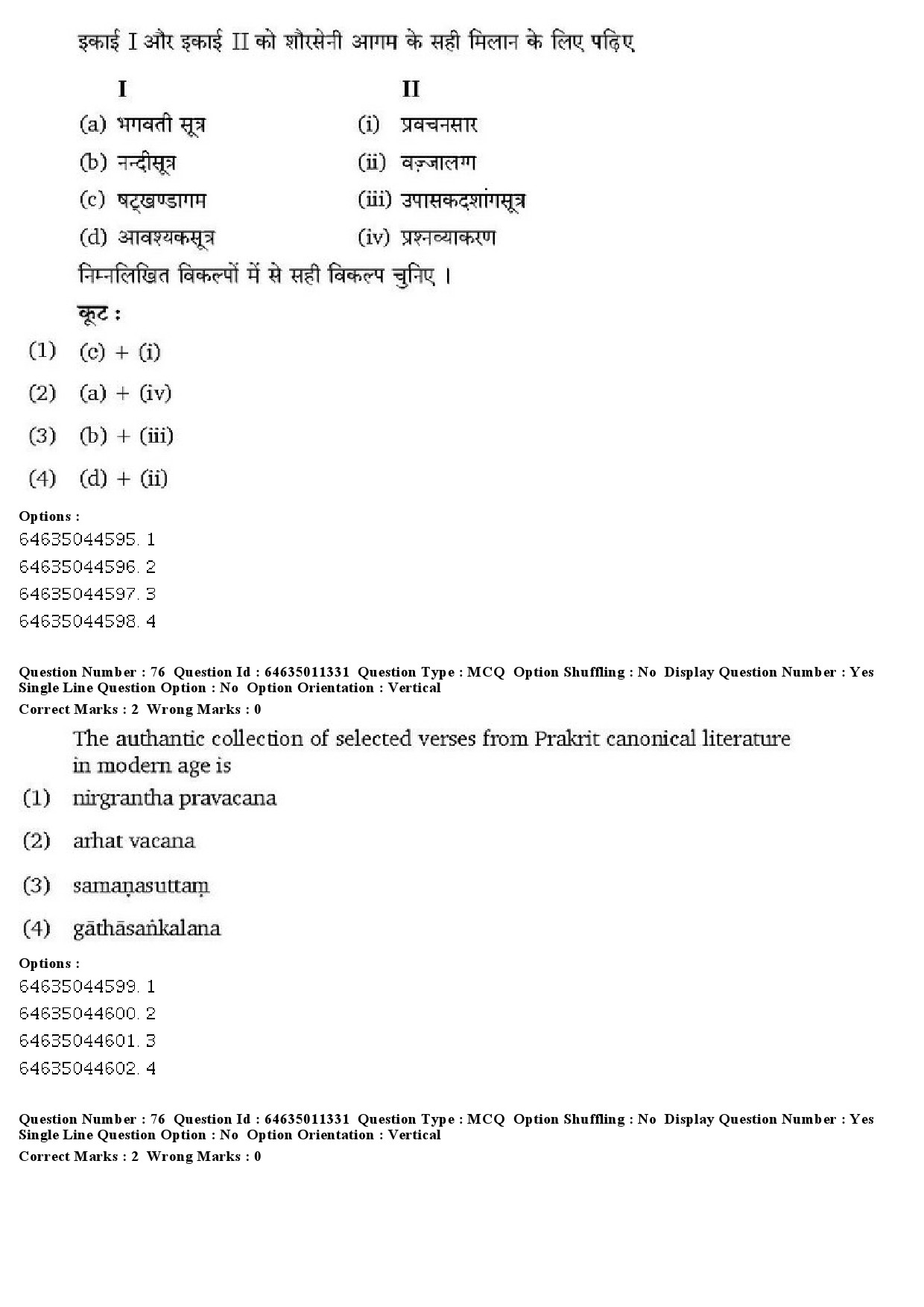 UGC NET Prakrit Question Paper June 2019 52