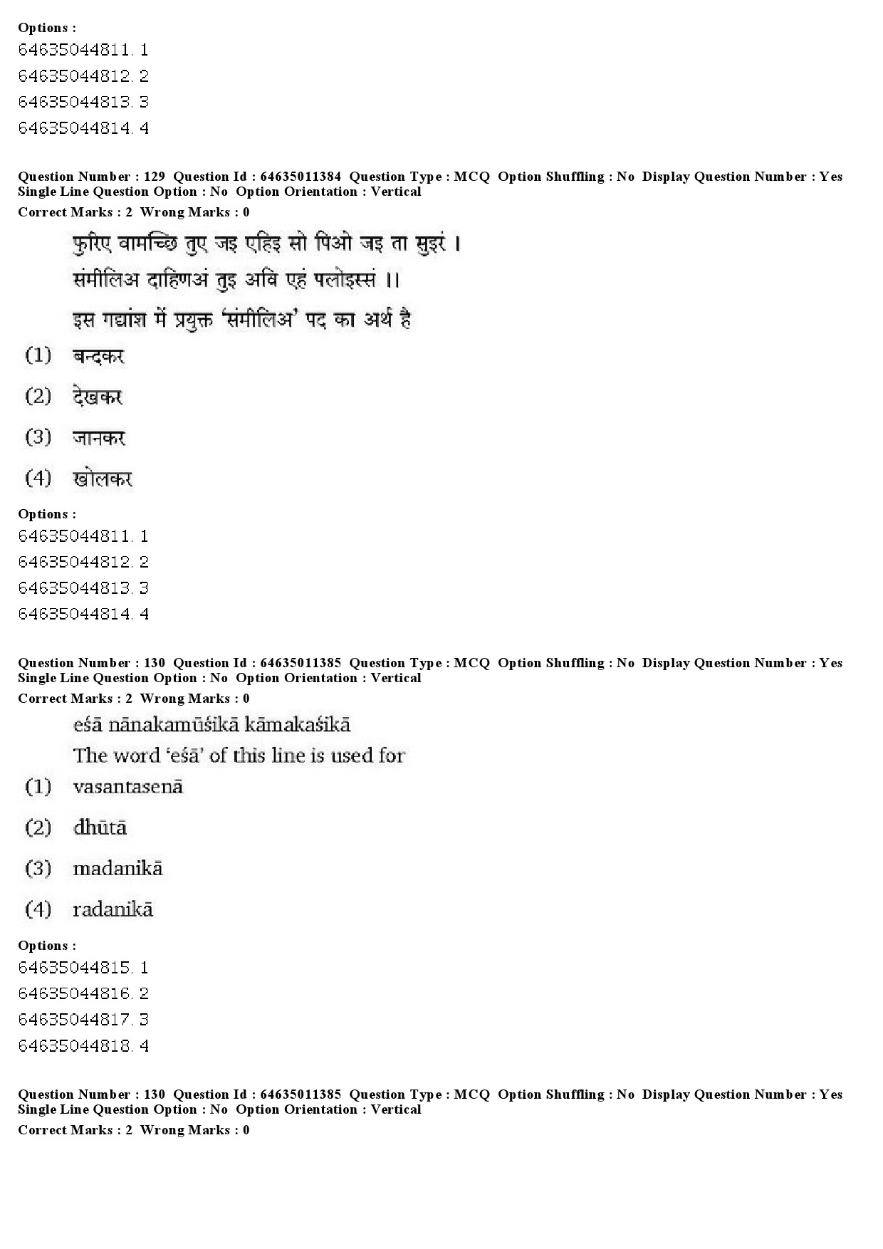 UGC NET Prakrit Question Paper June 2019 92