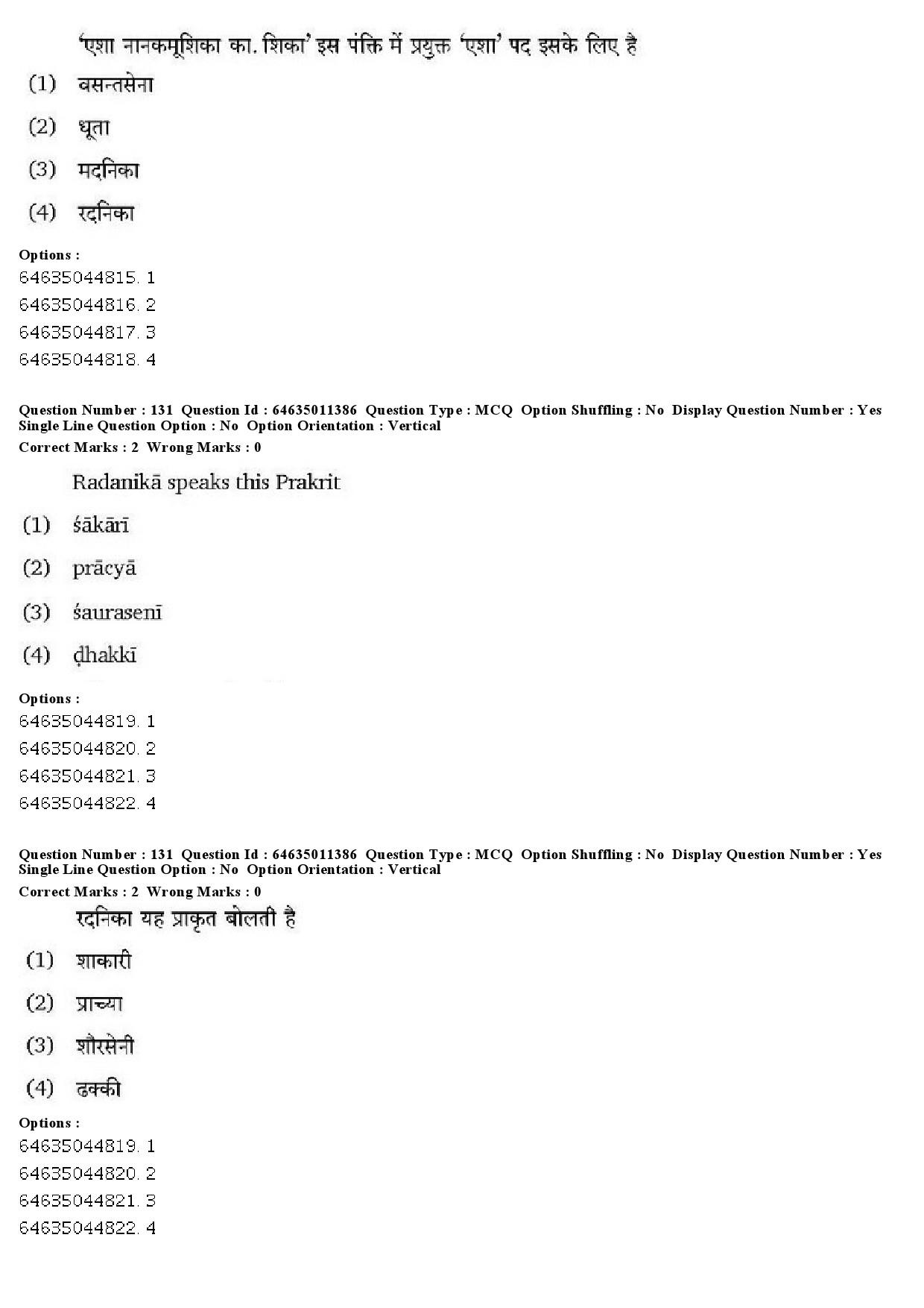 UGC NET Prakrit Question Paper June 2019 93