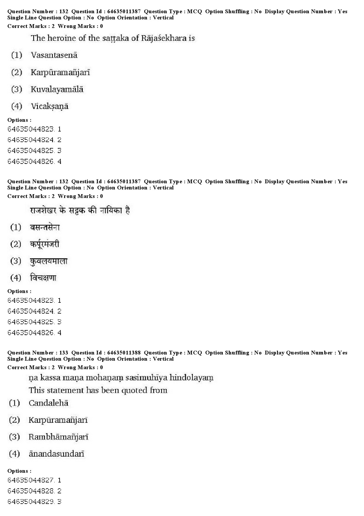 UGC NET Prakrit Question Paper June 2019 94