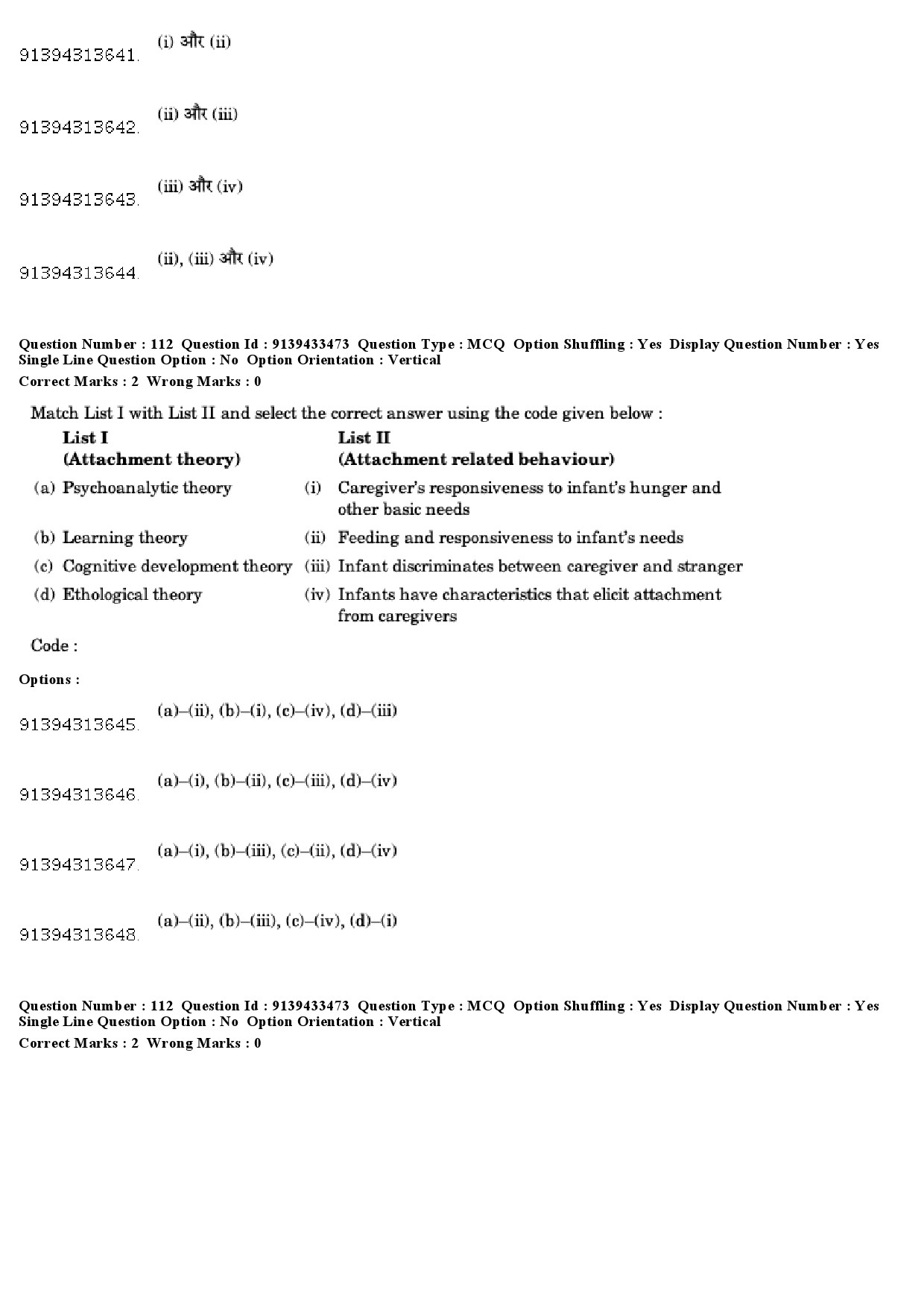 UGC NET Psychology Question Paper December 2018 109