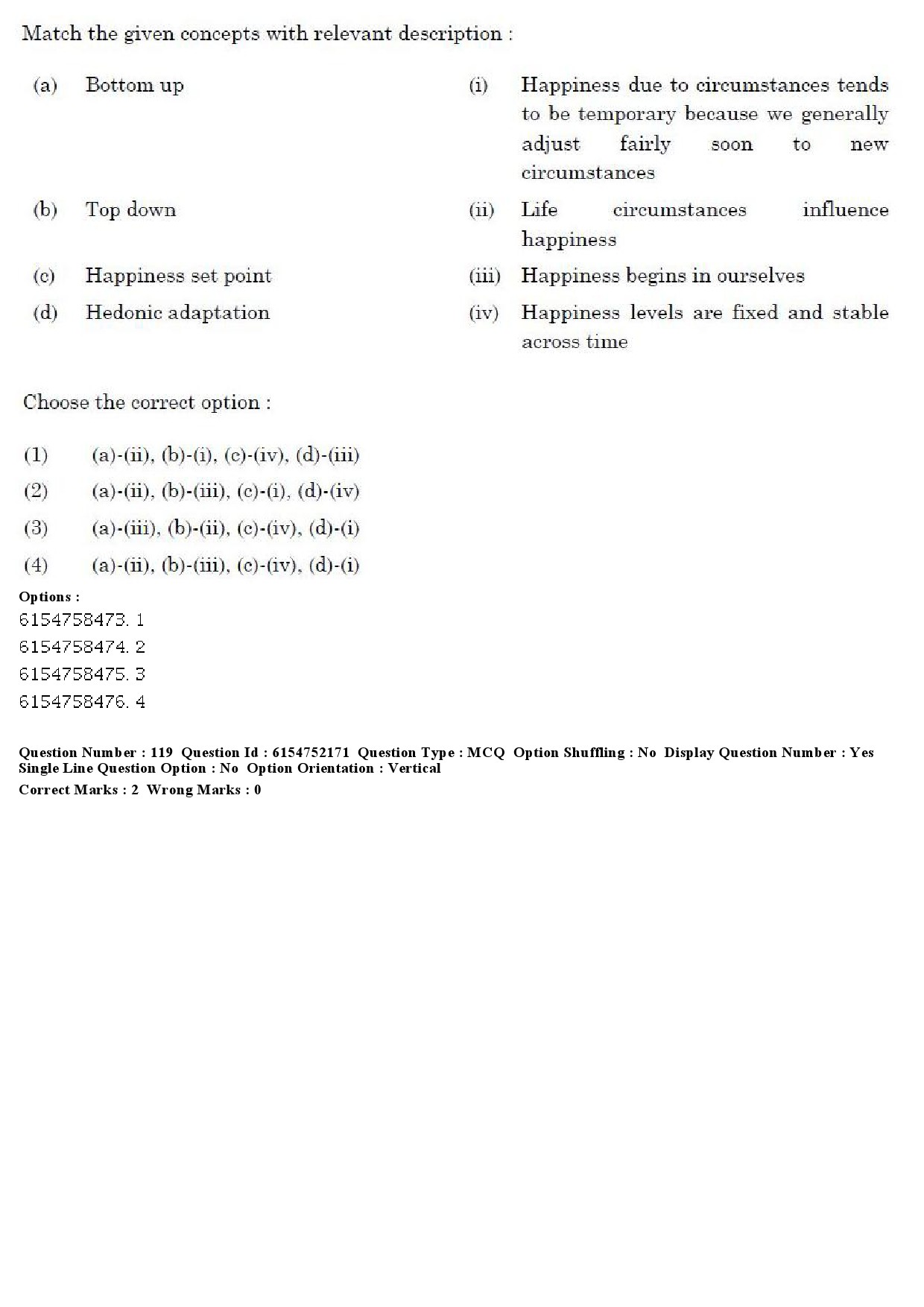 UGC NET Psychology Question Paper December 2019 122