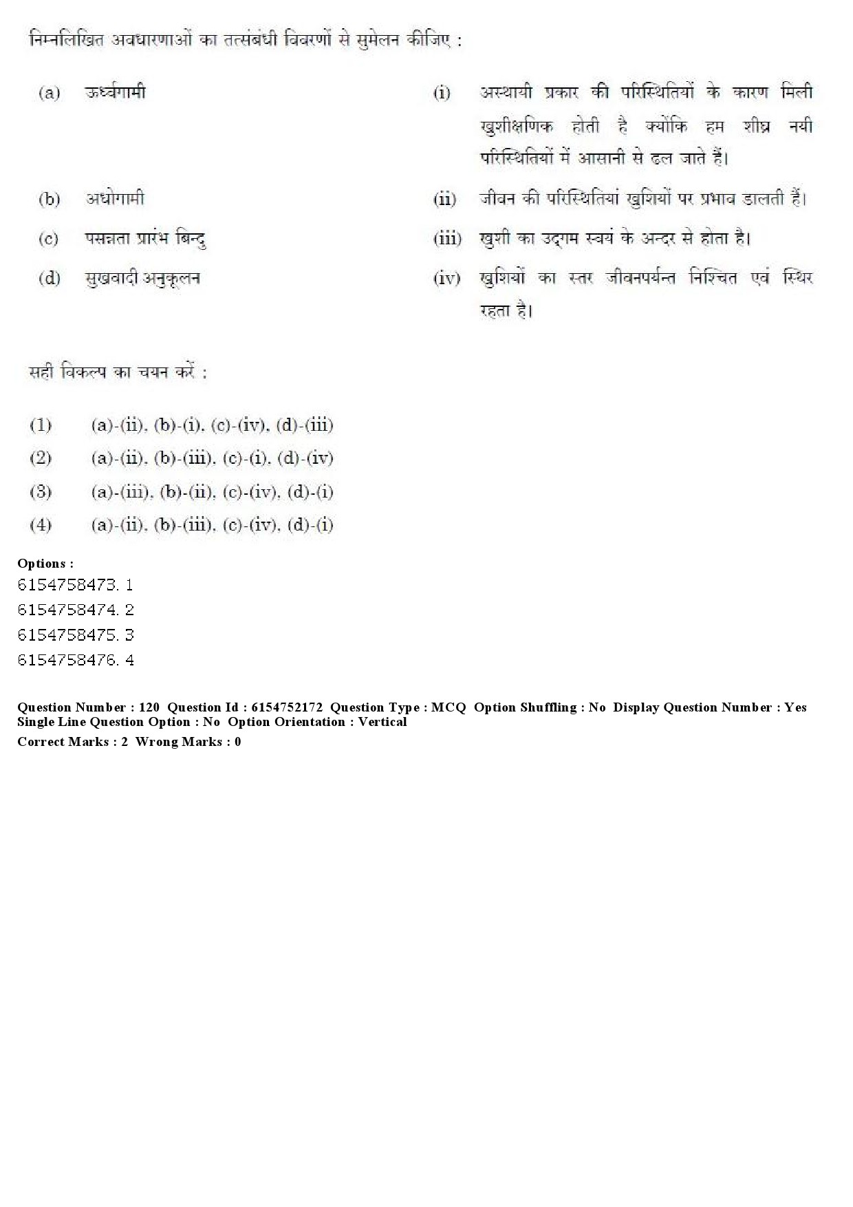 UGC NET Psychology Question Paper December 2019 123