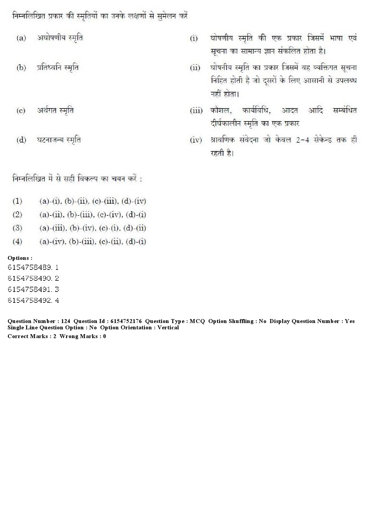 UGC NET Psychology Question Paper December 2019 131