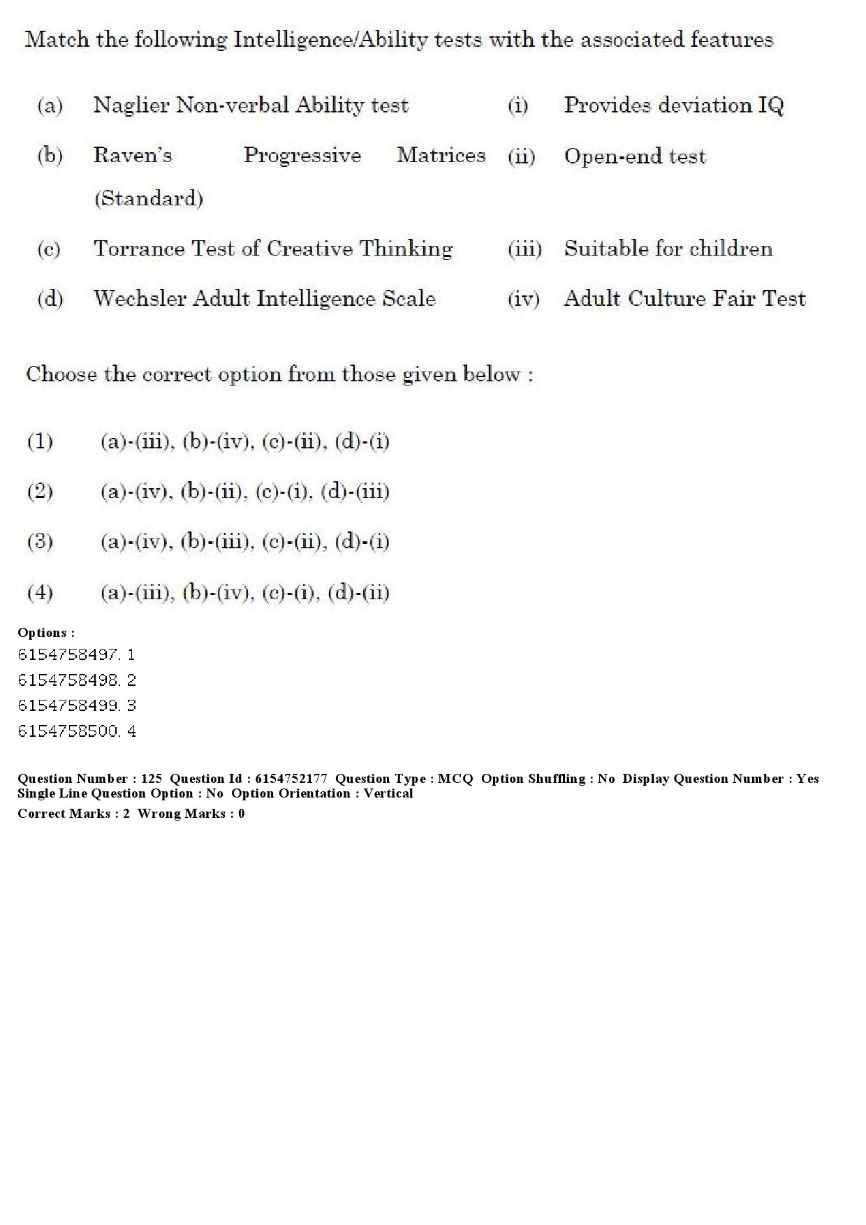 UGC NET Psychology Question Paper December 2019 134