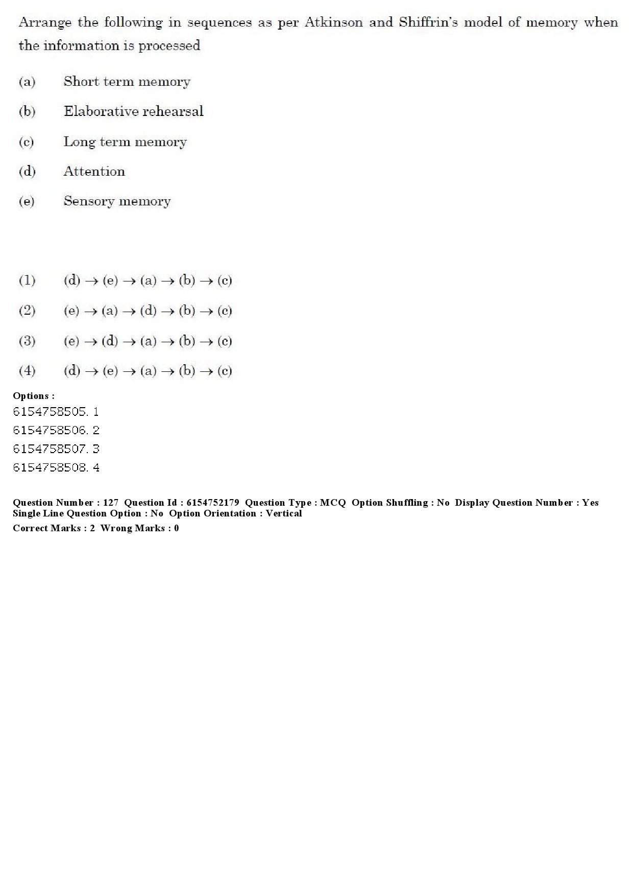 UGC NET Psychology Question Paper December 2019 138