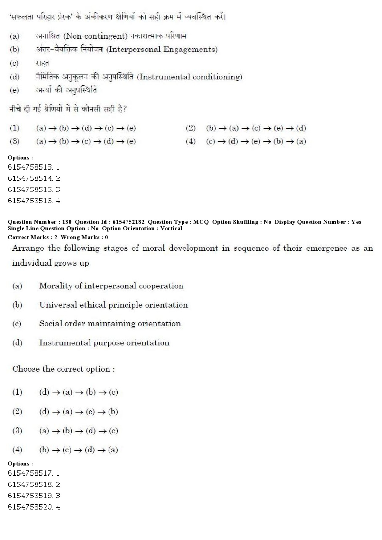 UGC NET Psychology Question Paper December 2019 141