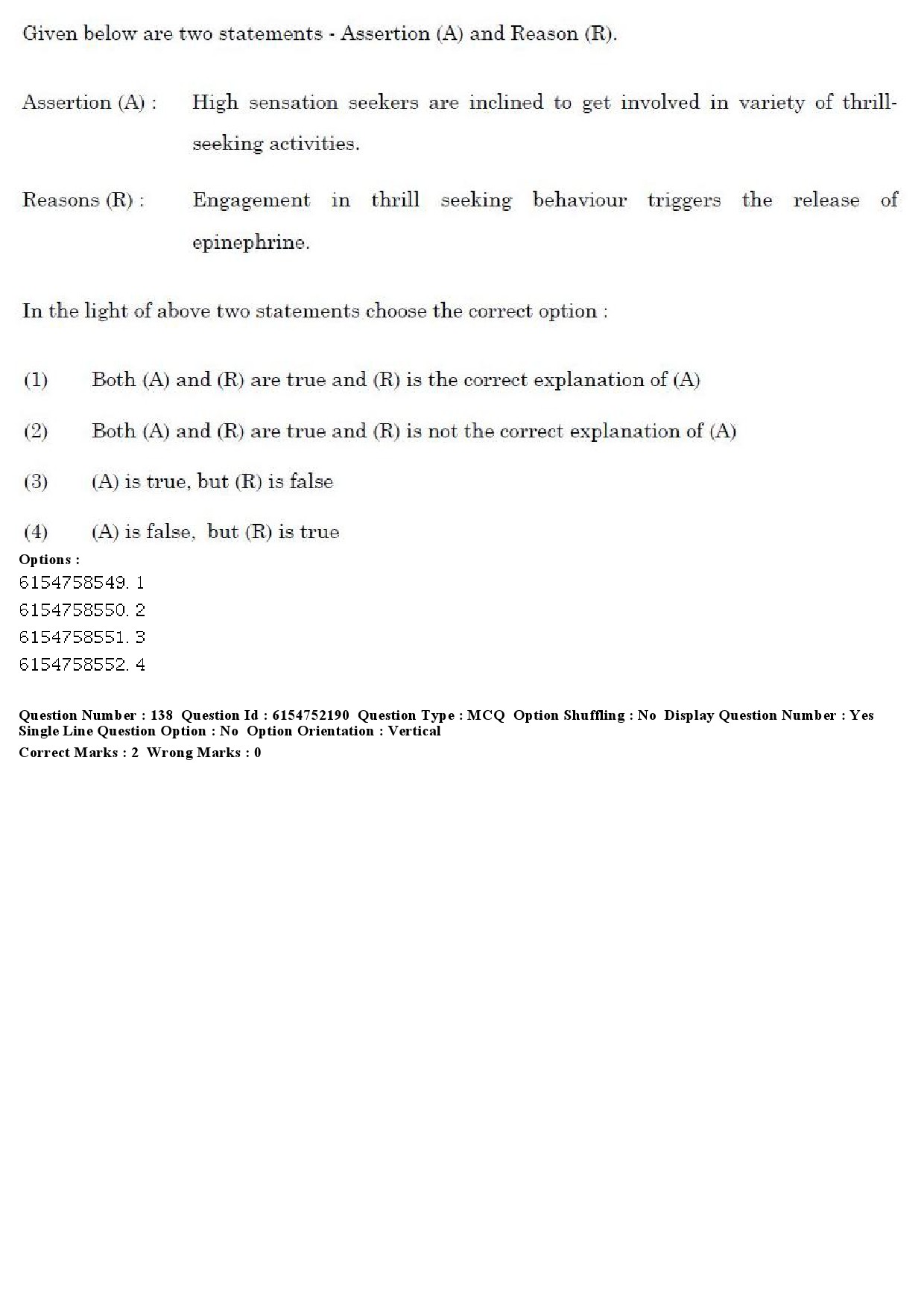 UGC NET Psychology Question Paper December 2019 153