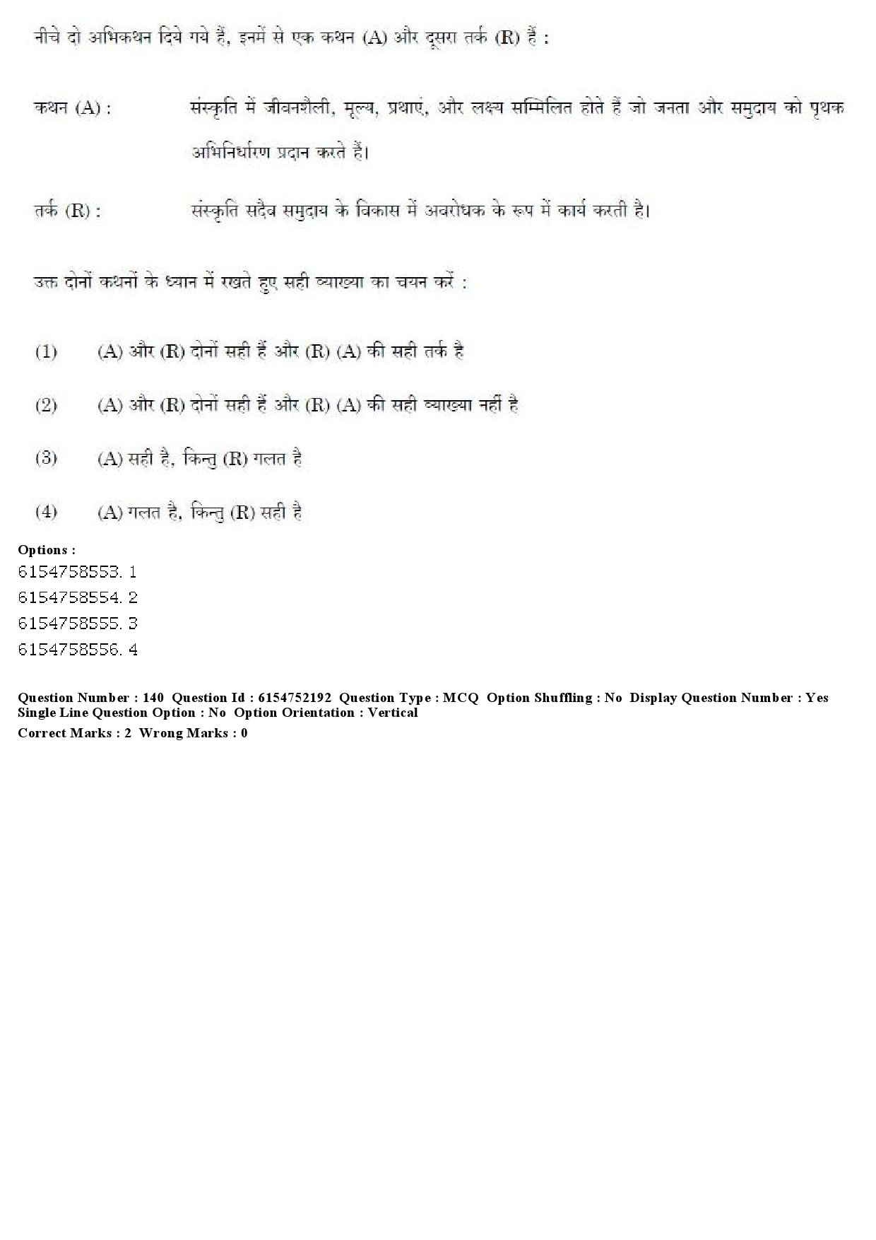 UGC NET Psychology Question Paper December 2019 156