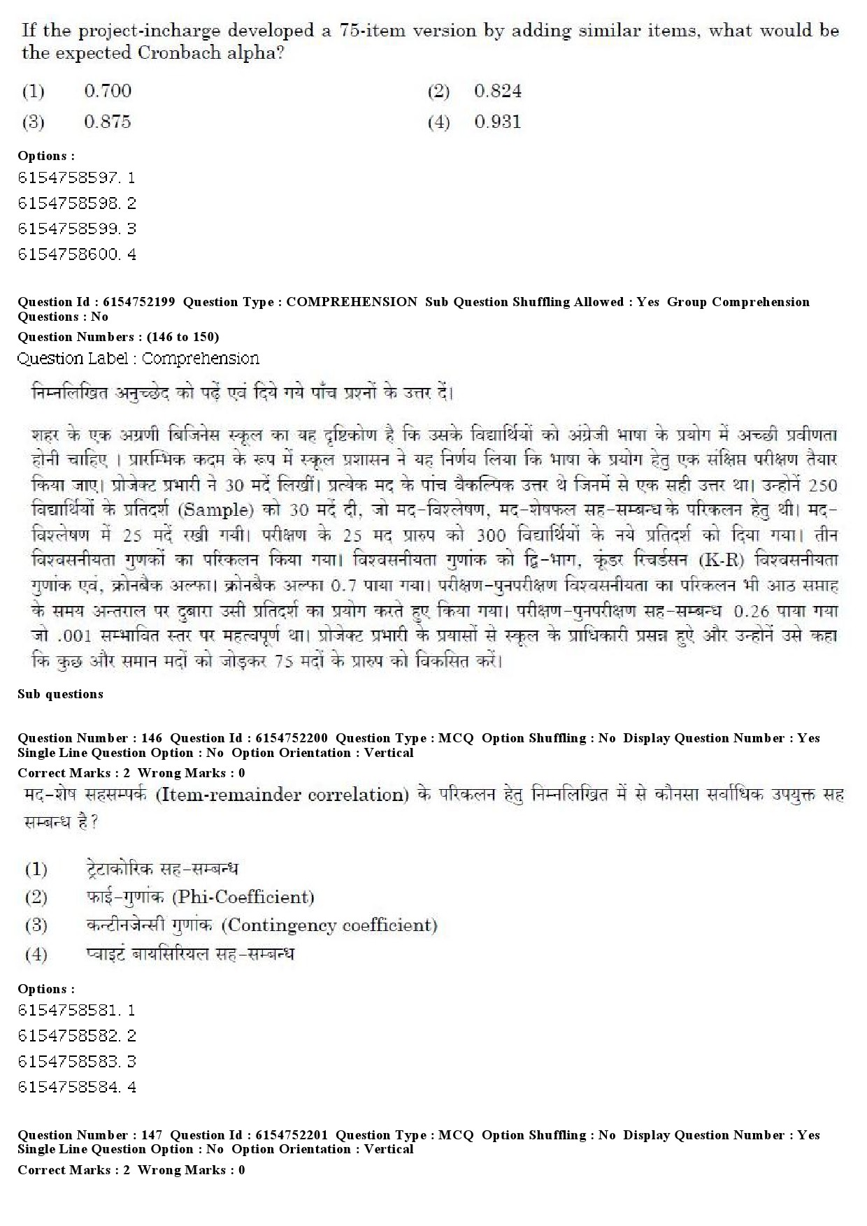 UGC NET Psychology Question Paper December 2019 167