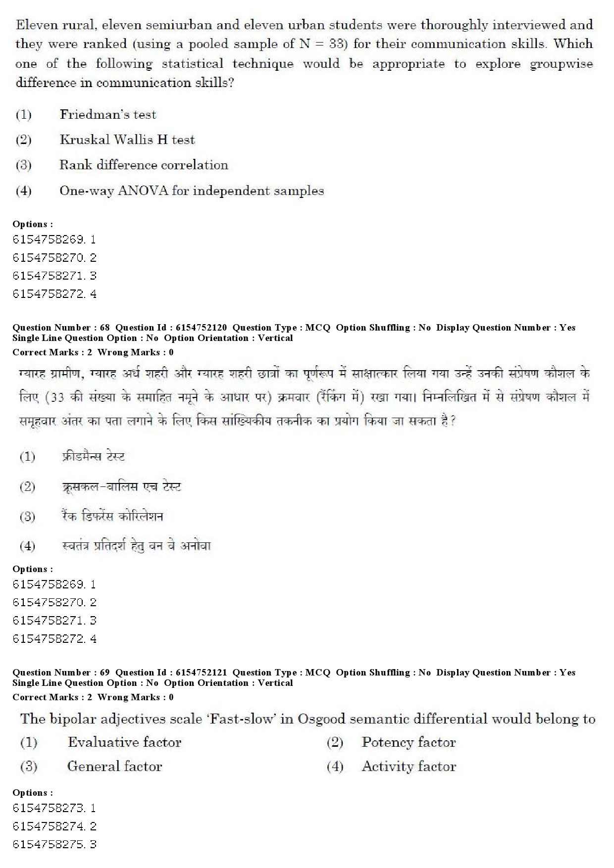 UGC NET Psychology Question Paper December 2019 59