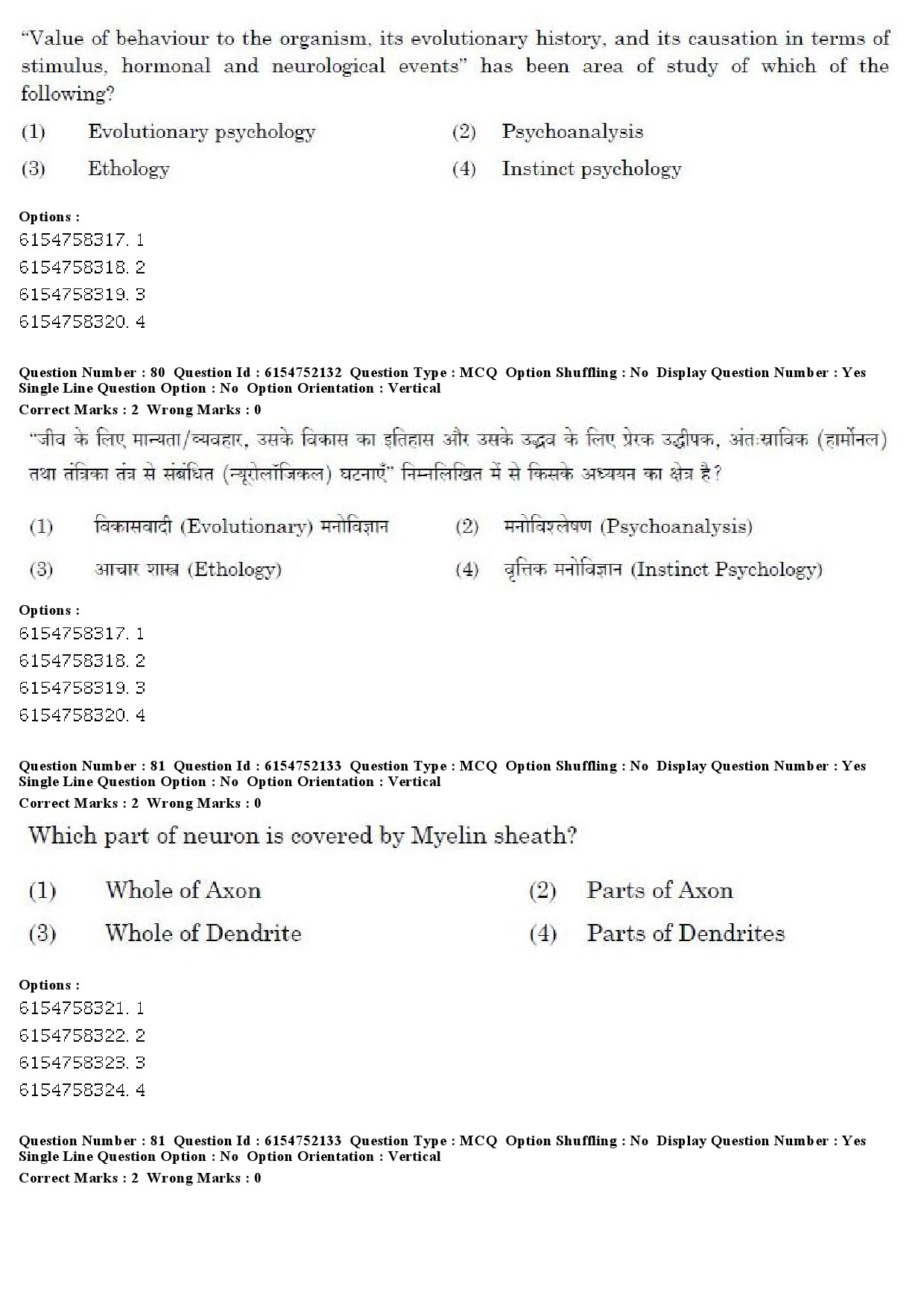 UGC NET Psychology Question Paper December 2019 67