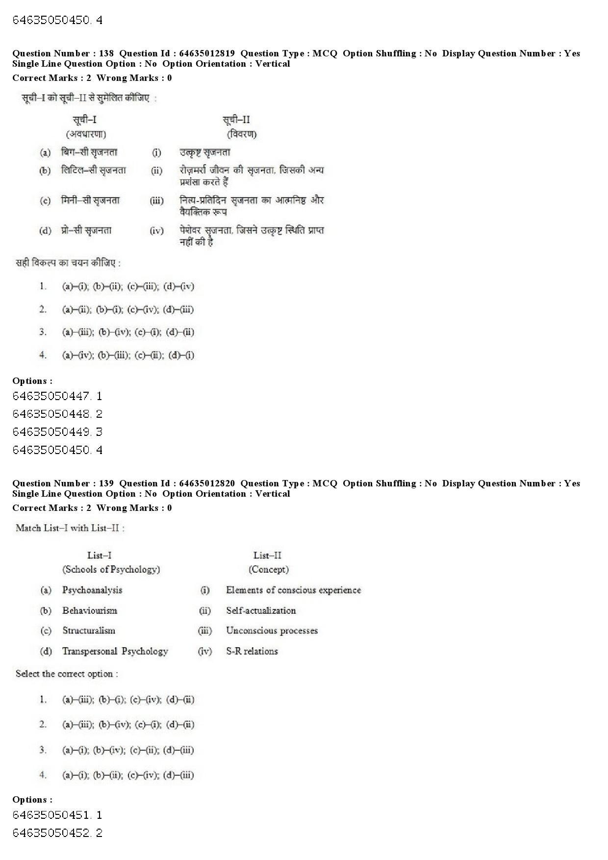 UGC NET Psychology Question Paper June 2019 109