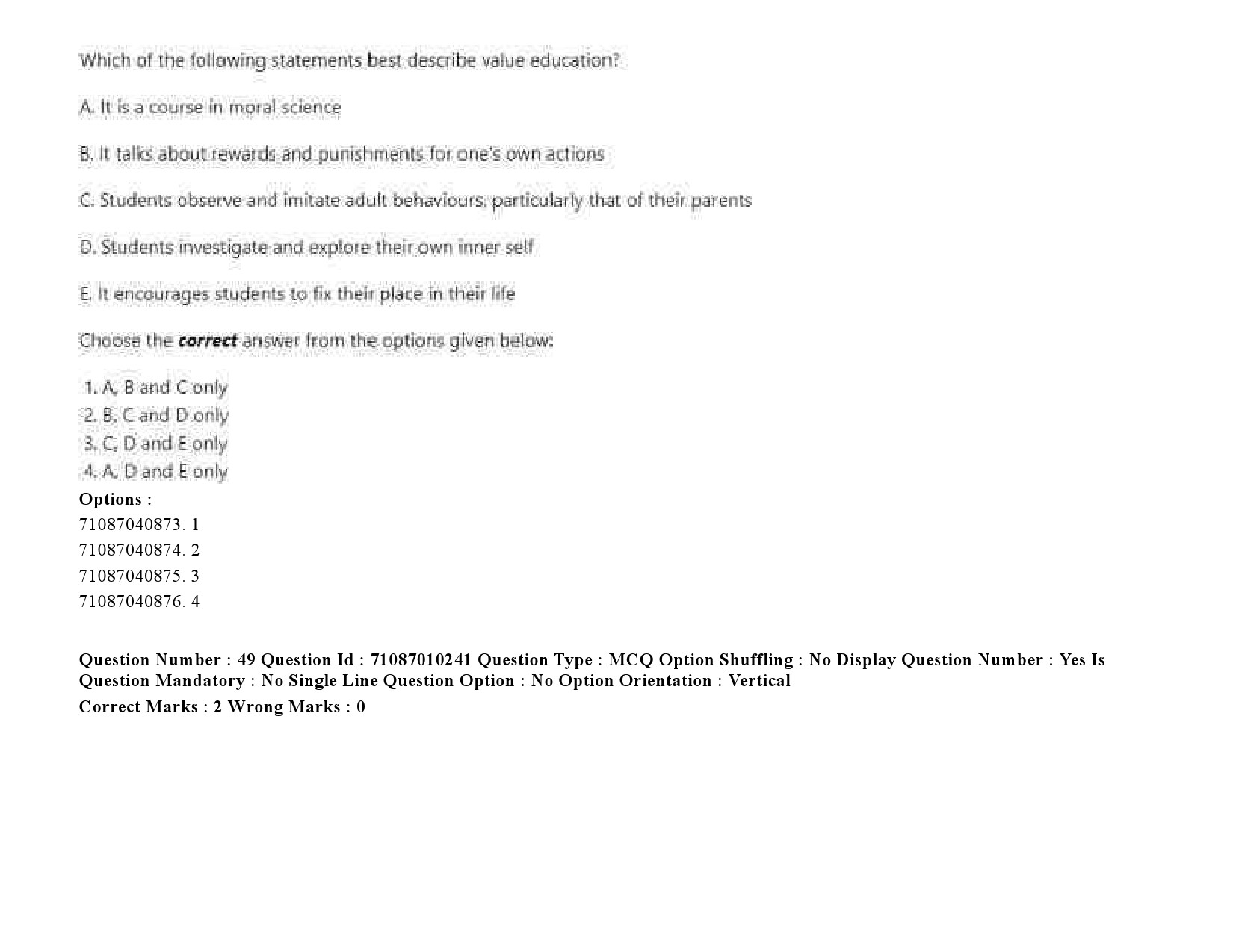 UGC NET Psychology Question Paper September 2020 72