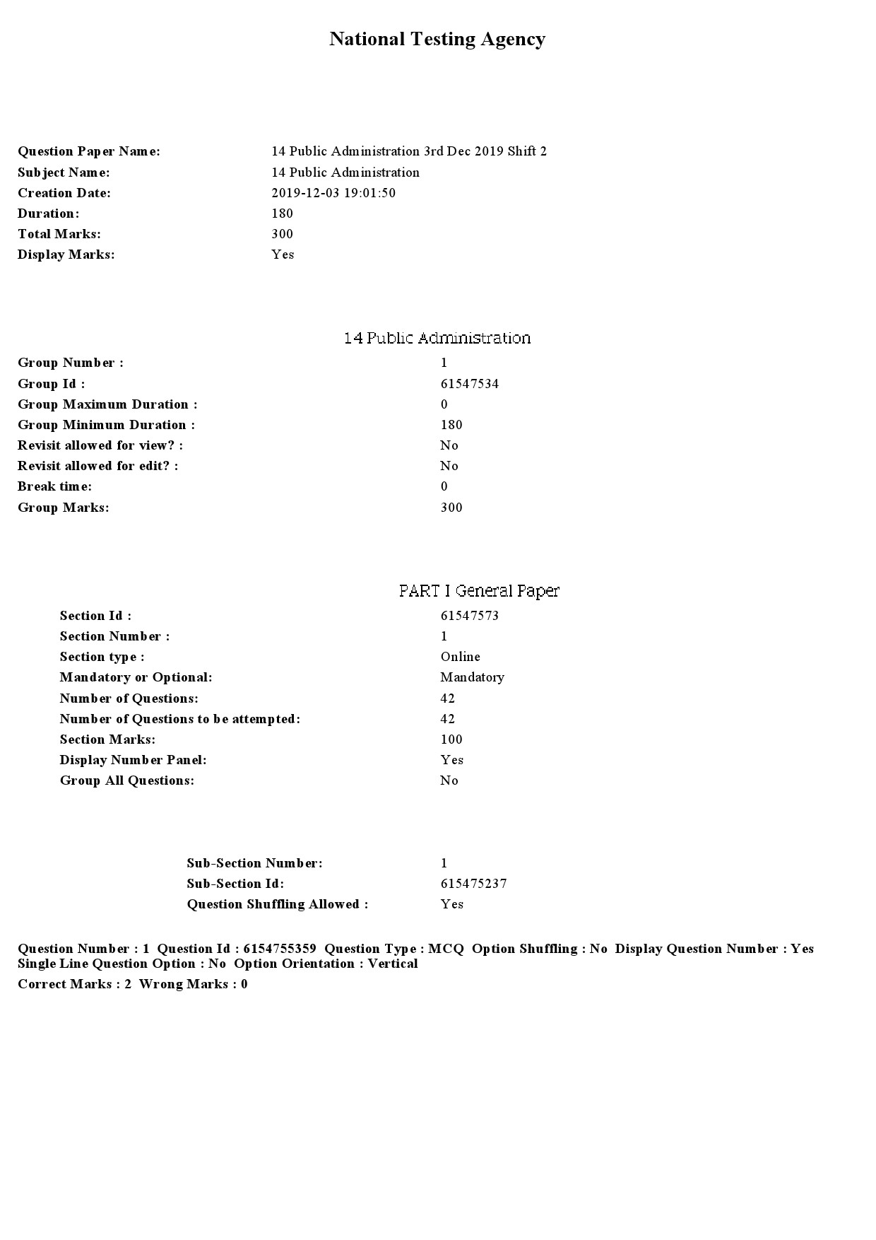 UGC NET Public Administration Question Paper December 2019 1