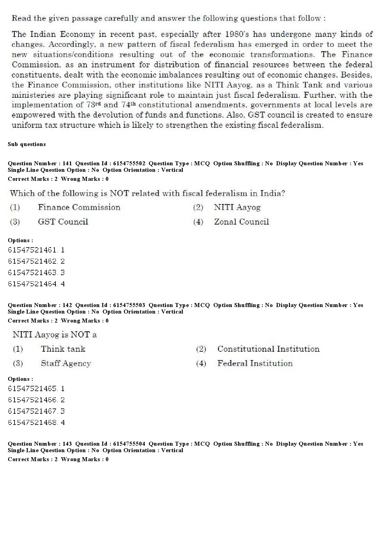 UGC NET Public Administration Question Paper December 2019 123