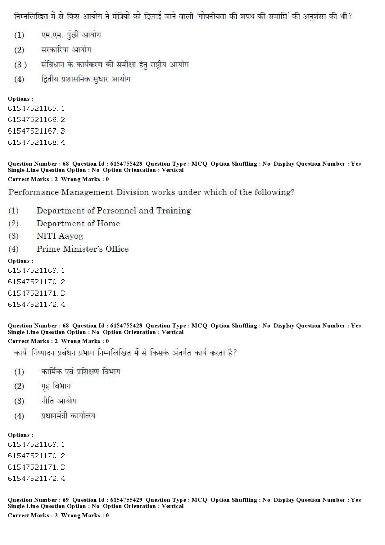 UGC NET Public Administration Question Paper December 2019 56