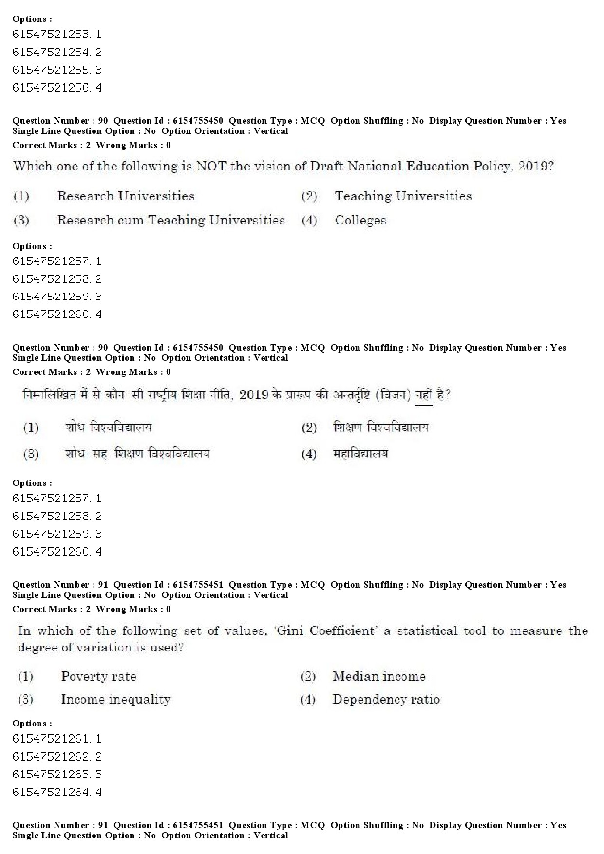 UGC NET Public Administration Question Paper December 2019 70