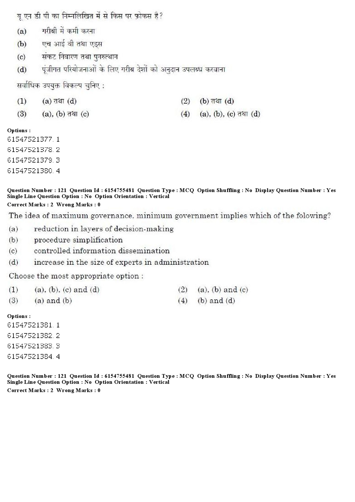 UGC NET Public Administration Question Paper December 2019 96