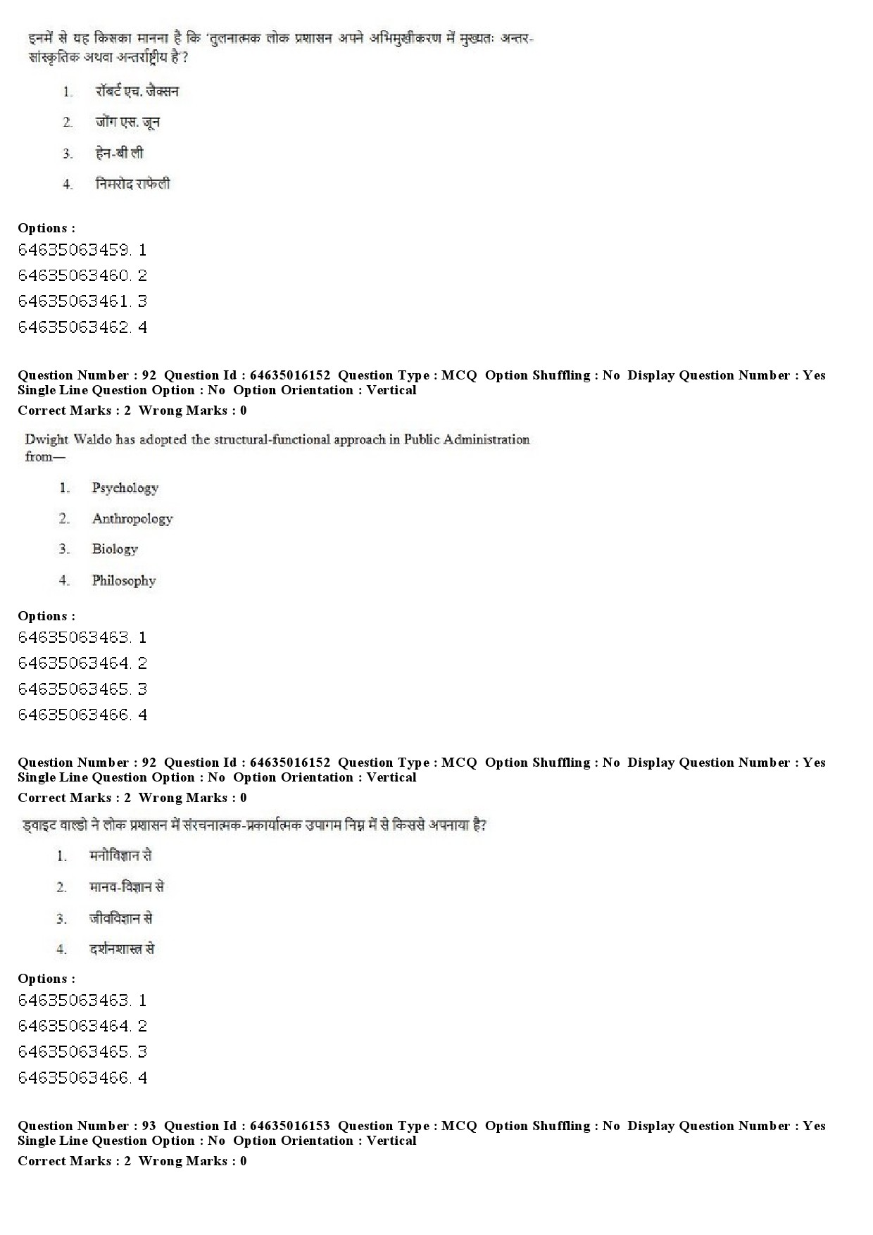 UGC NET Public Administration Question Paper June 2019 70