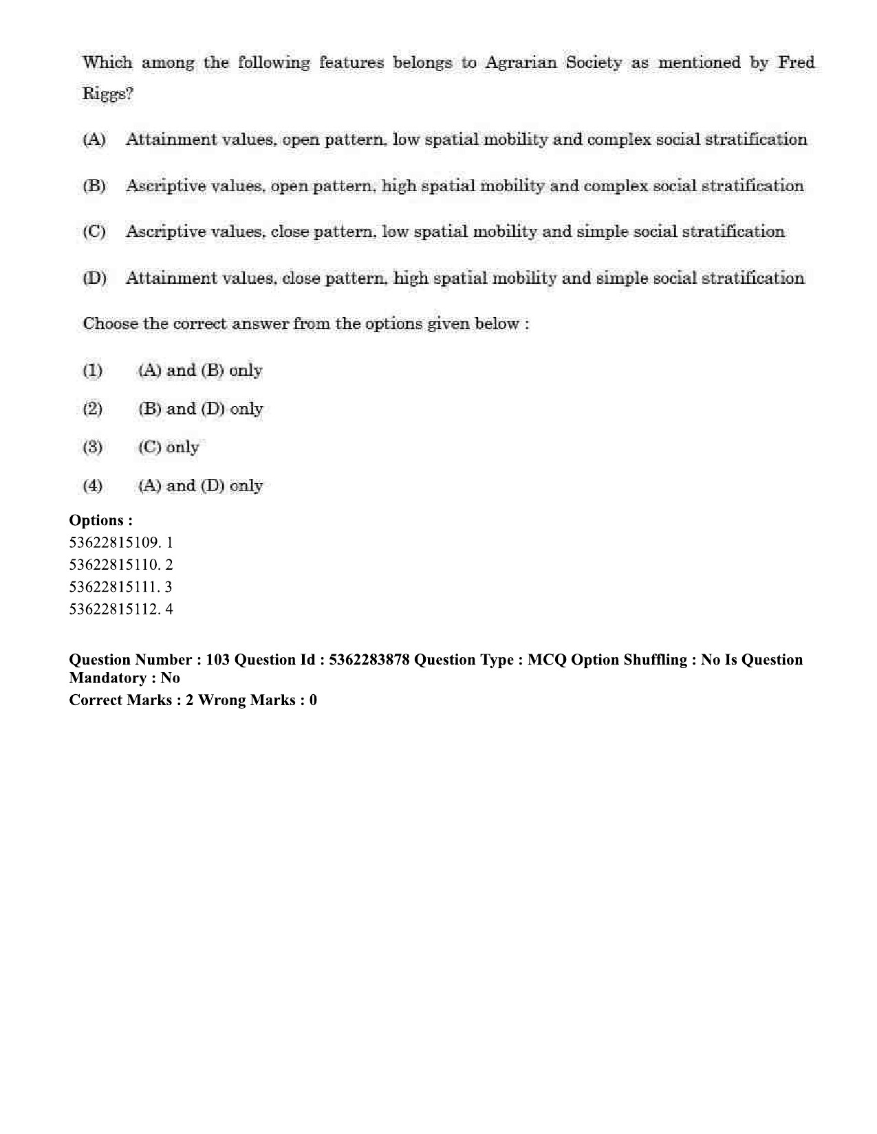 UGC NET Public Administration Question Paper September 2020 106