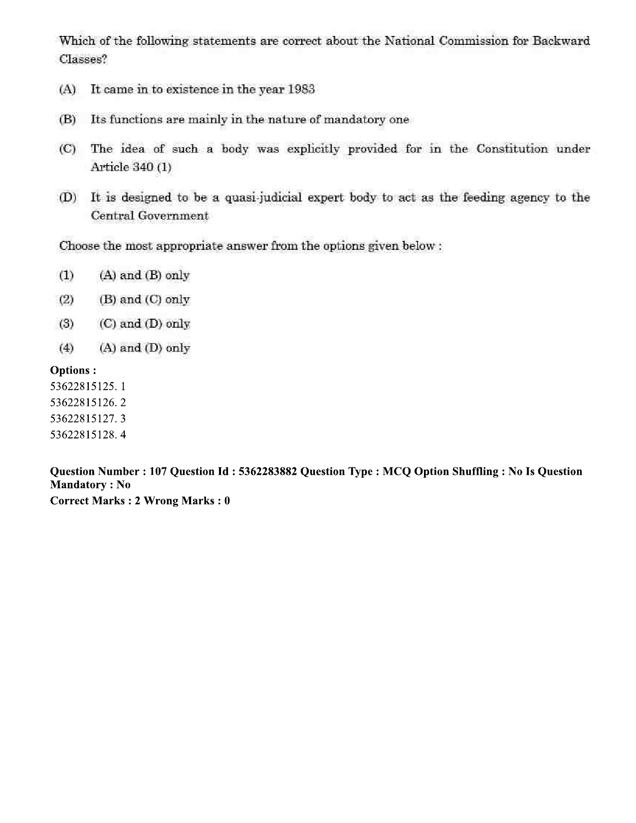 UGC NET Public Administration Question Paper September 2020 114